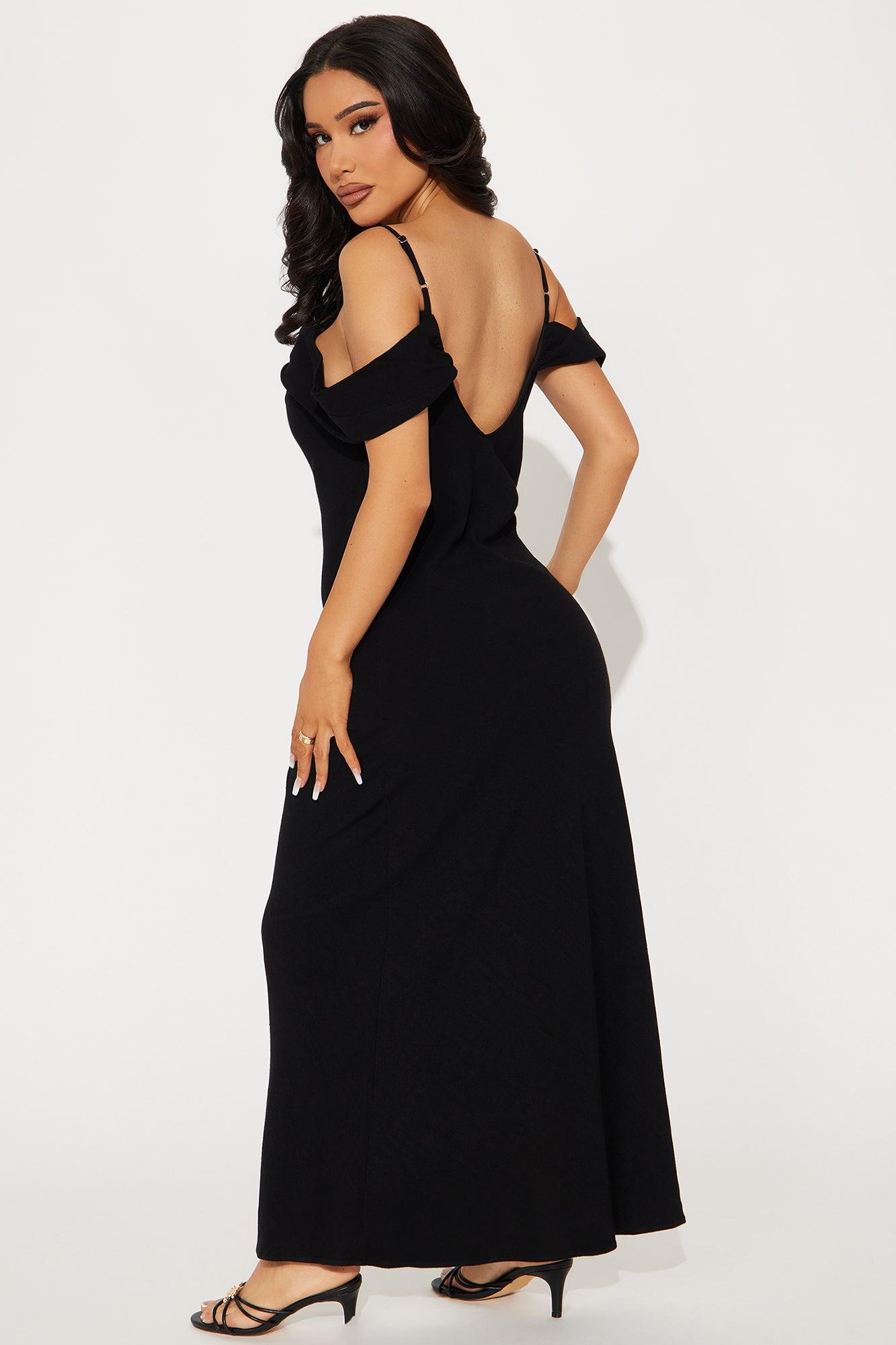 Heather Linen Maxi Dress - Black Product Image