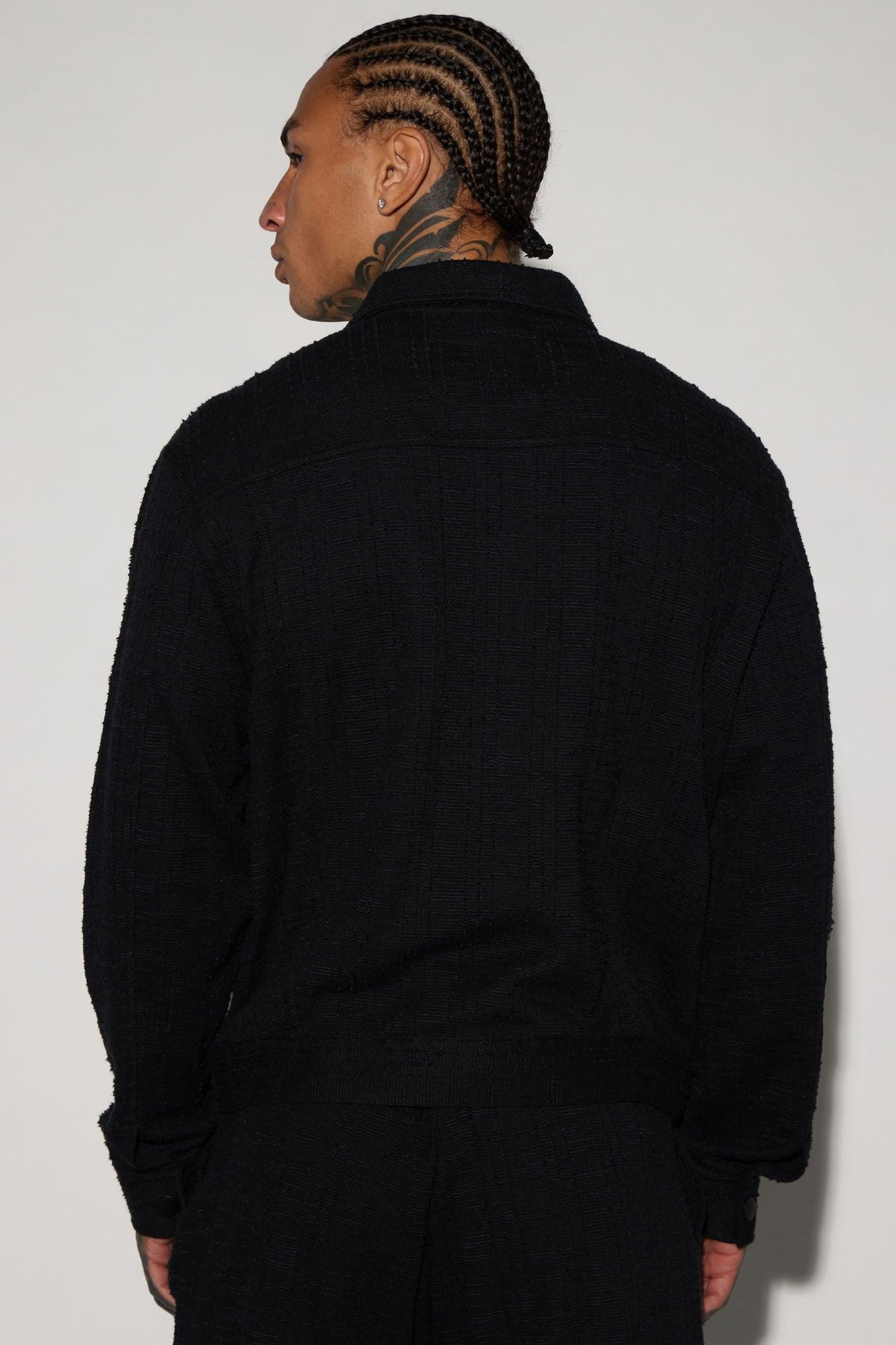 Jordan Textured Trucker Jacket - Black Product Image