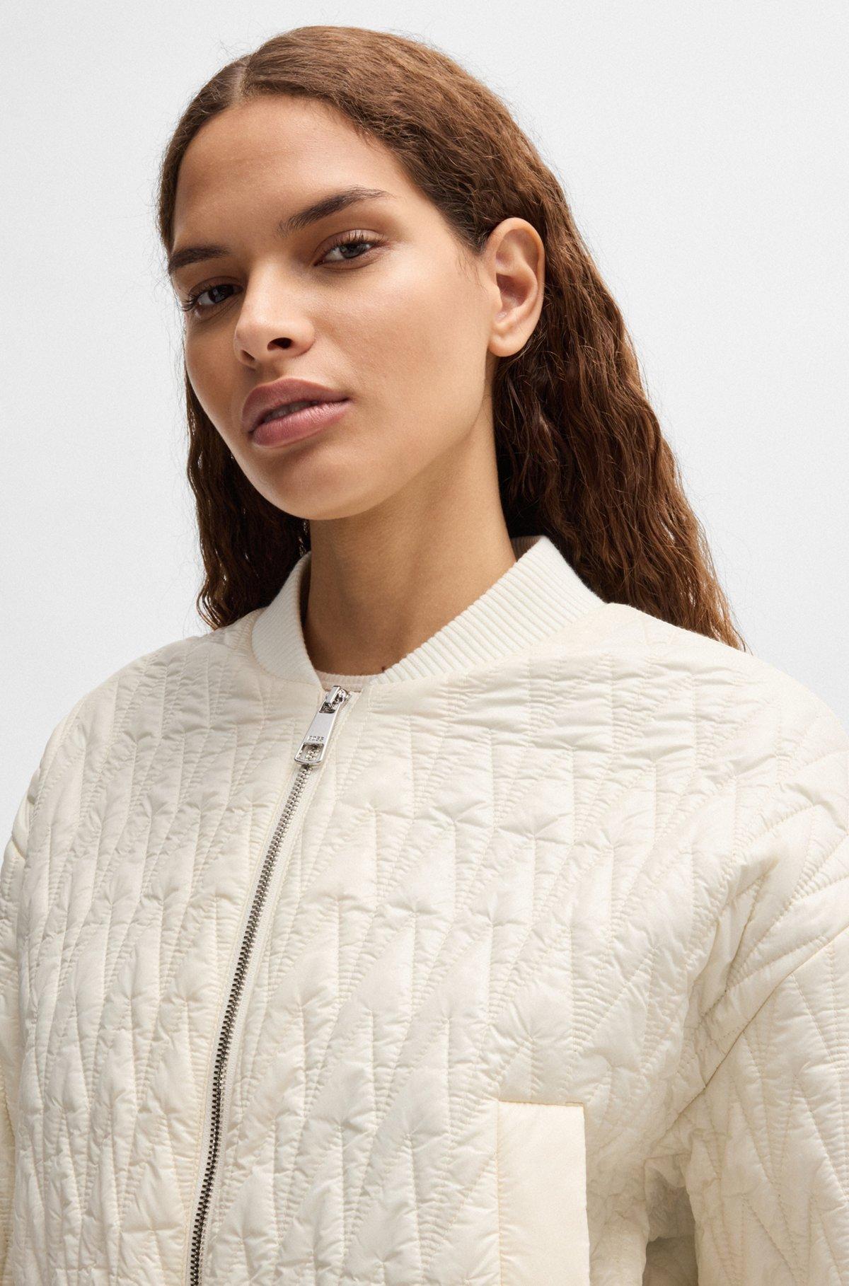 Water-repellent bomber jacket with patterned quilting Product Image