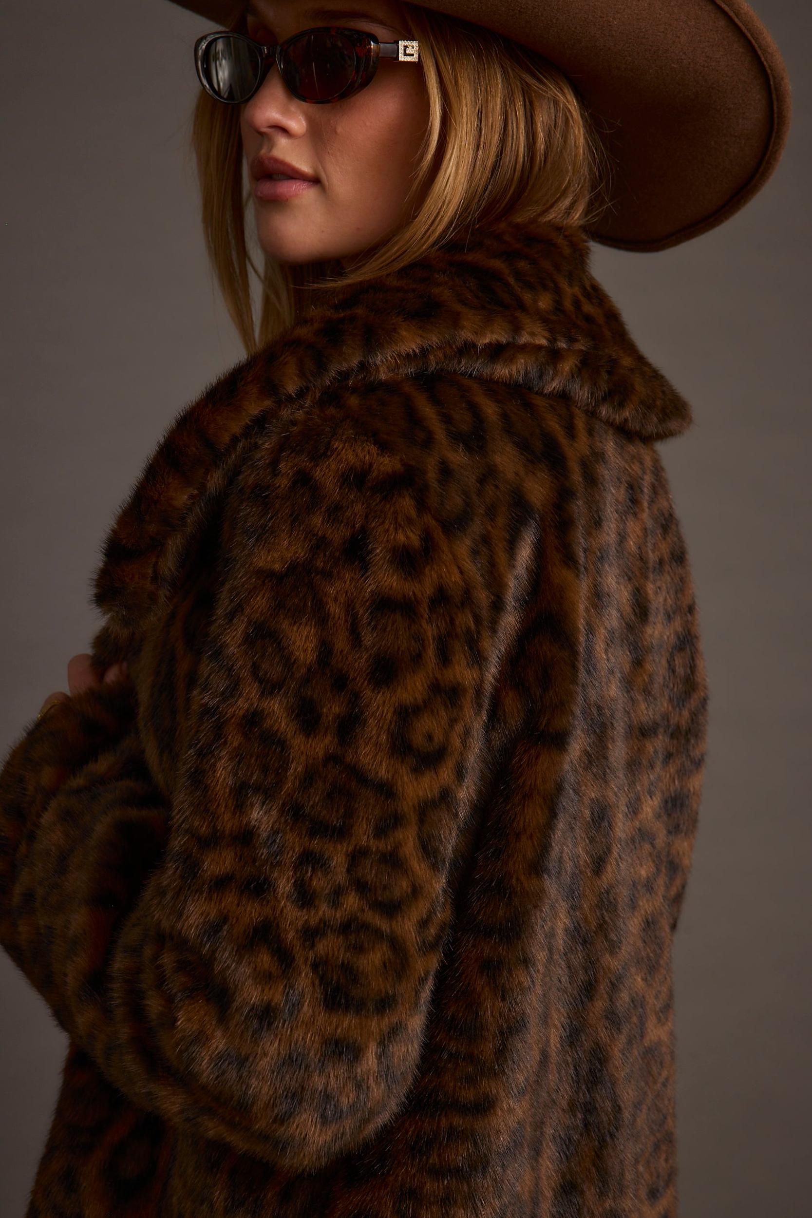 Rochelle Leopard Faux Fur Coat Product Image
