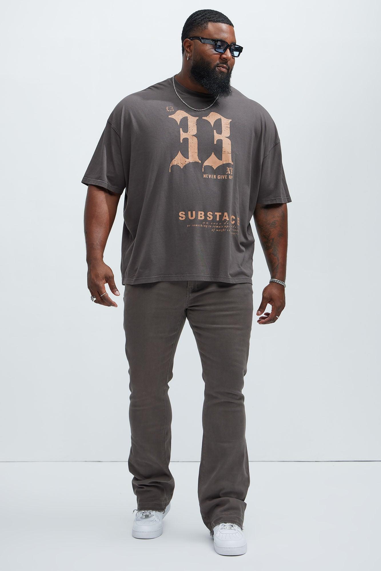 LA NY Substance Oversized Short Sleeve Tee - Charcoal Product Image