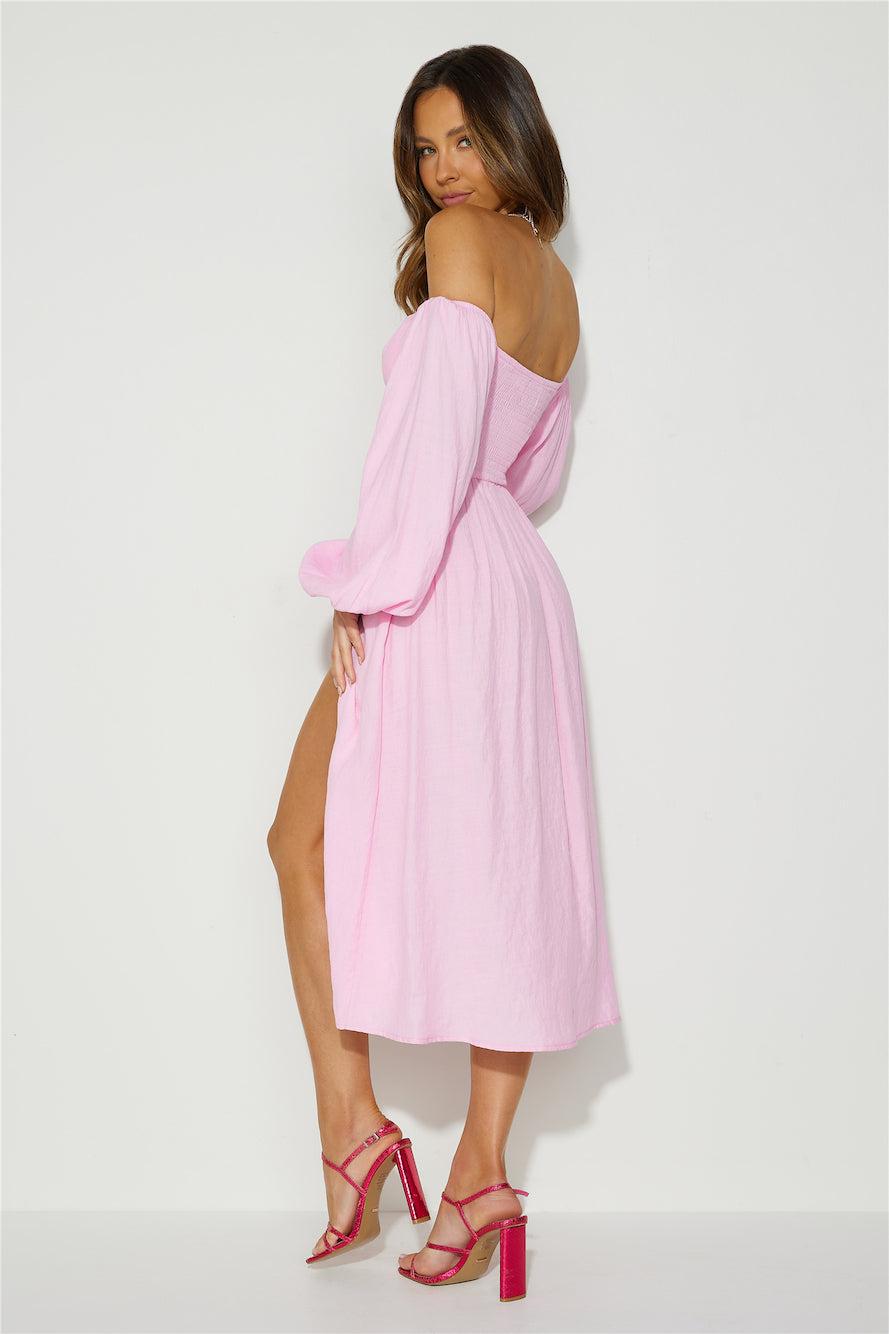 Want To Dance Midi Dress Pink Product Image