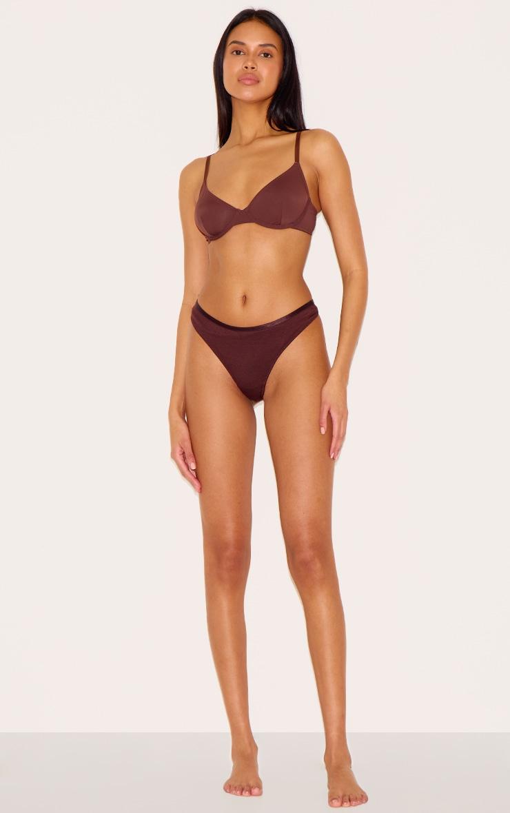 Brown Non Cupped Underwired Bra Product Image