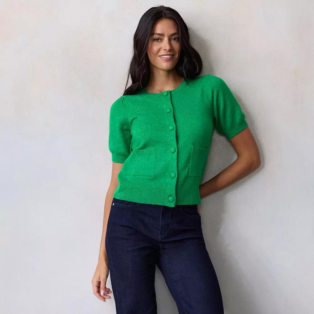 Women's LC Lauren Conrad Short Sleeve Cardigan,  Product Image