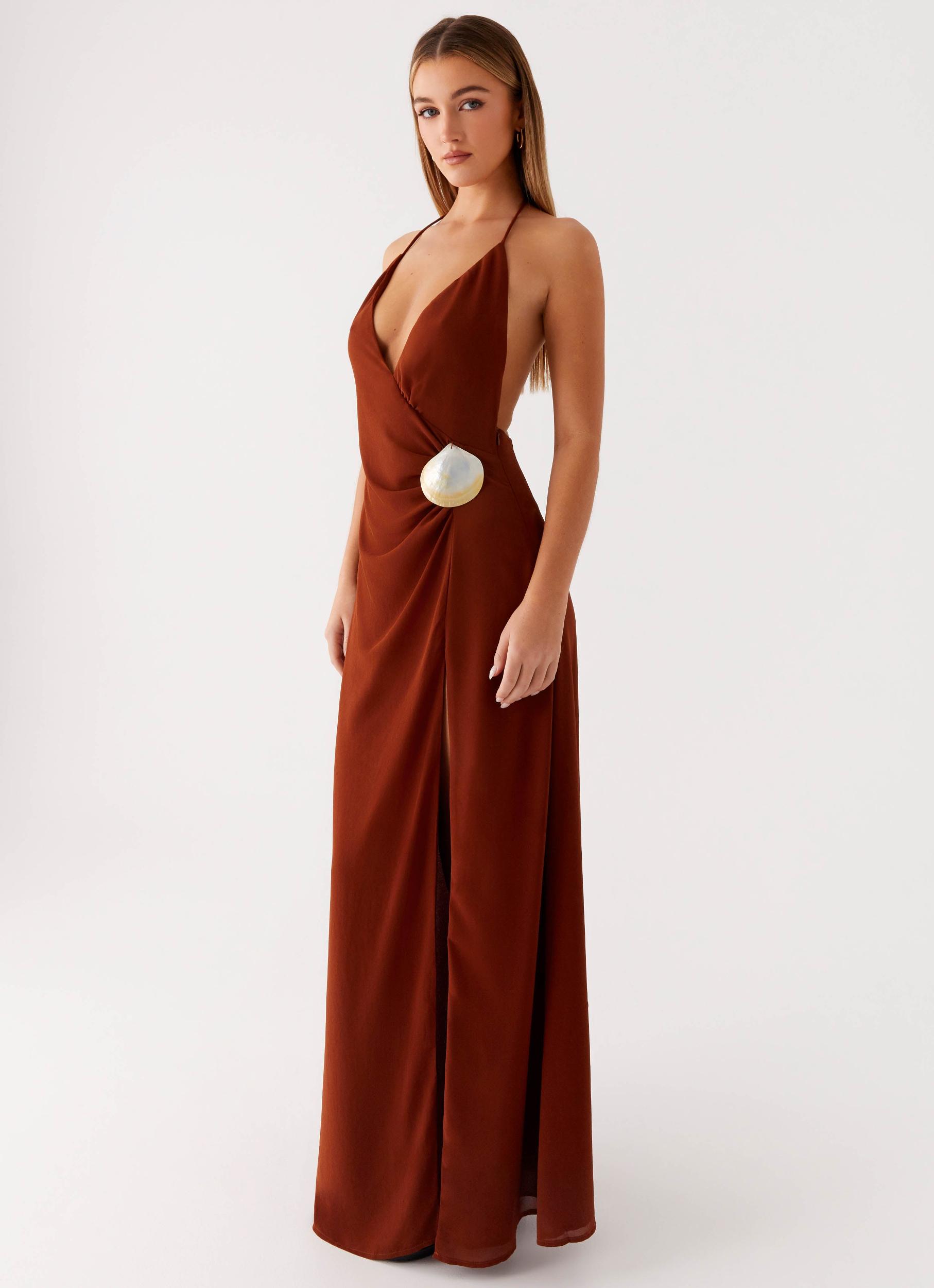 Marjoram Maxi Dress - Chocolate Product Image