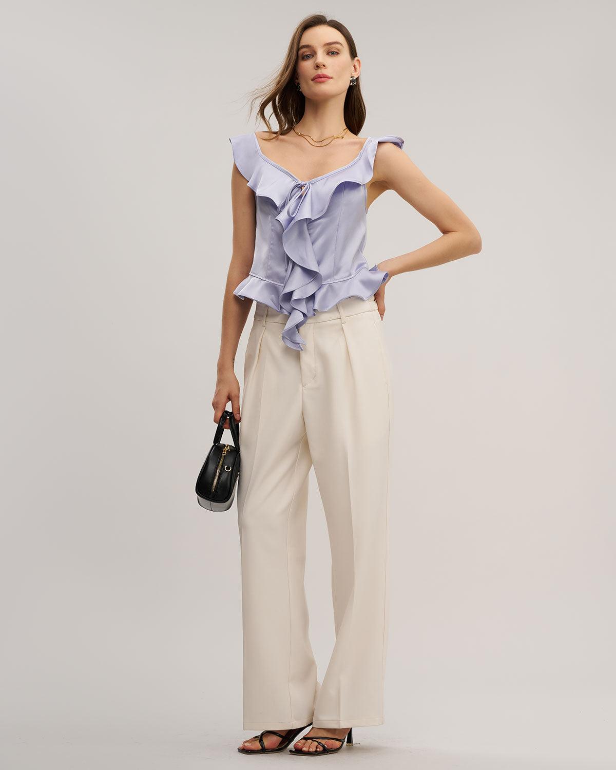 Purple Ruffle Tank Top Product Image