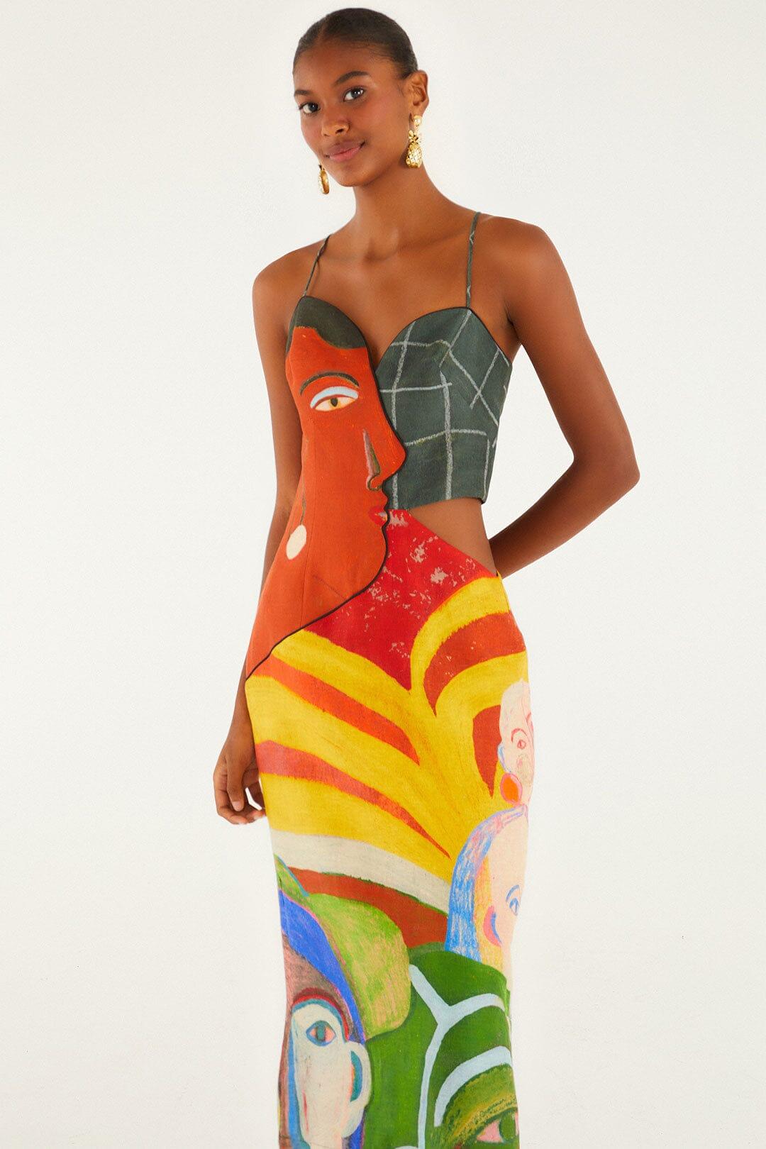 A Popular Cafe Sleeveless  Euroflax™ Premium Linen Midi Dress Product Image