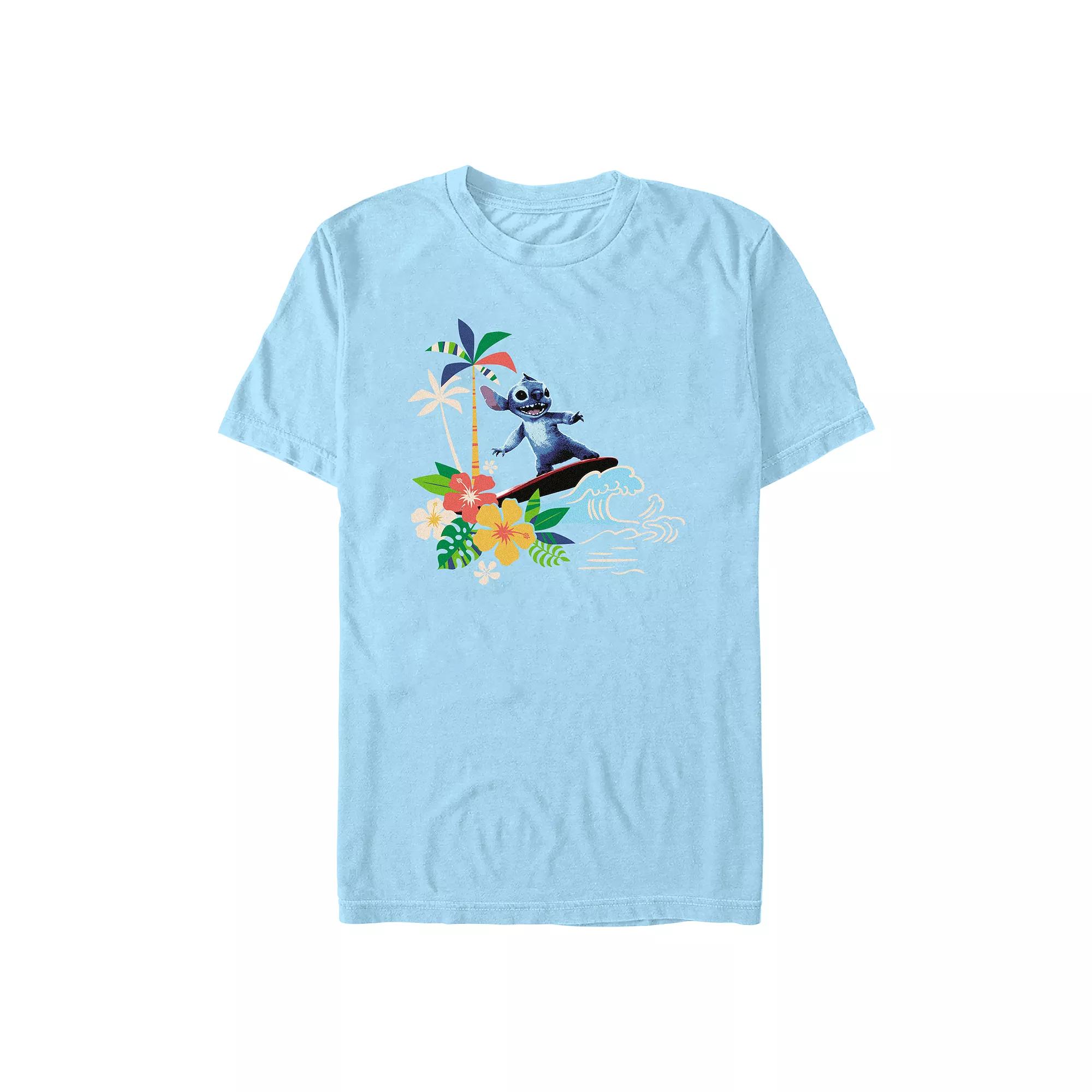 Disney's Lilo & Stitch Wave Surfing Men's Graphic Tee,  Product Image