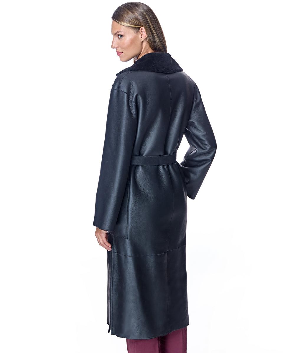 Belted Shearling Lamb Coat Product Image