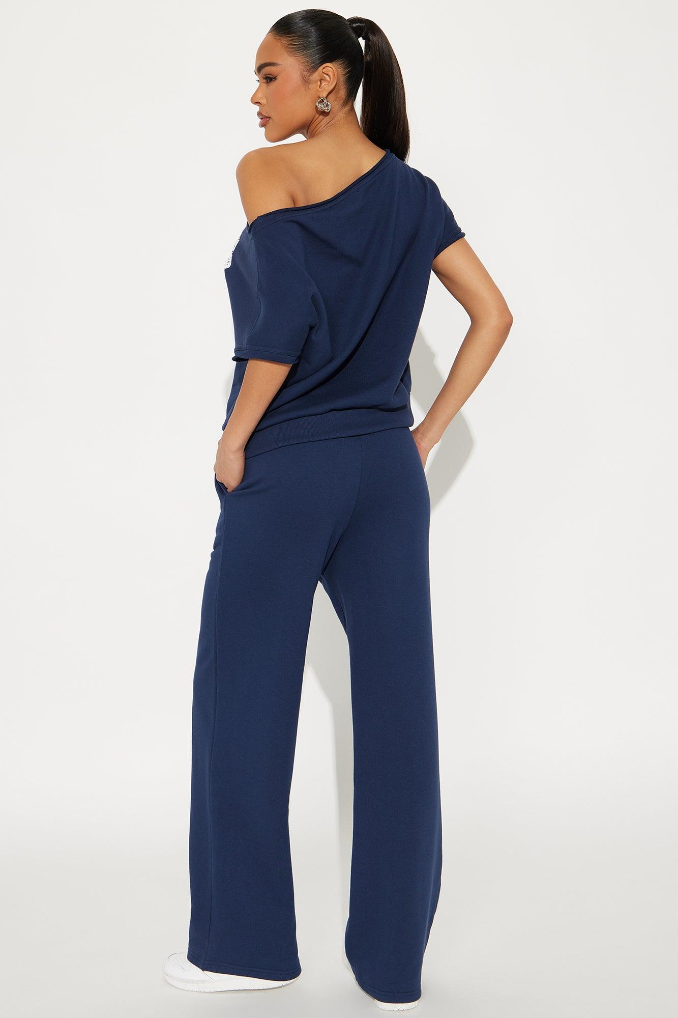23 Off Shoulder Pant Set - Navy/combo Product Image