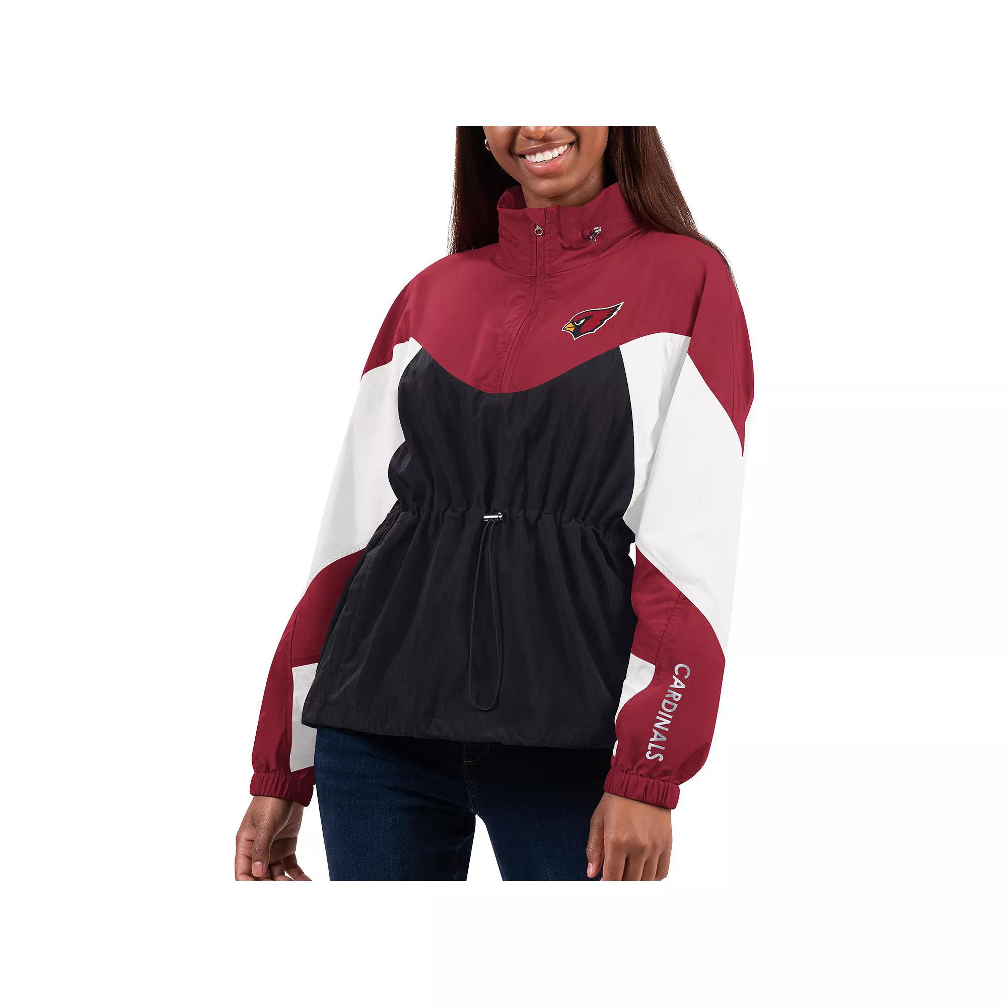 Women's G-III 4Her by Carl Banks Black/Cardinal Arizona Cardinals Tie Breaker Lightweight Quarter-Zip Jacket, Size: Medium Product Image