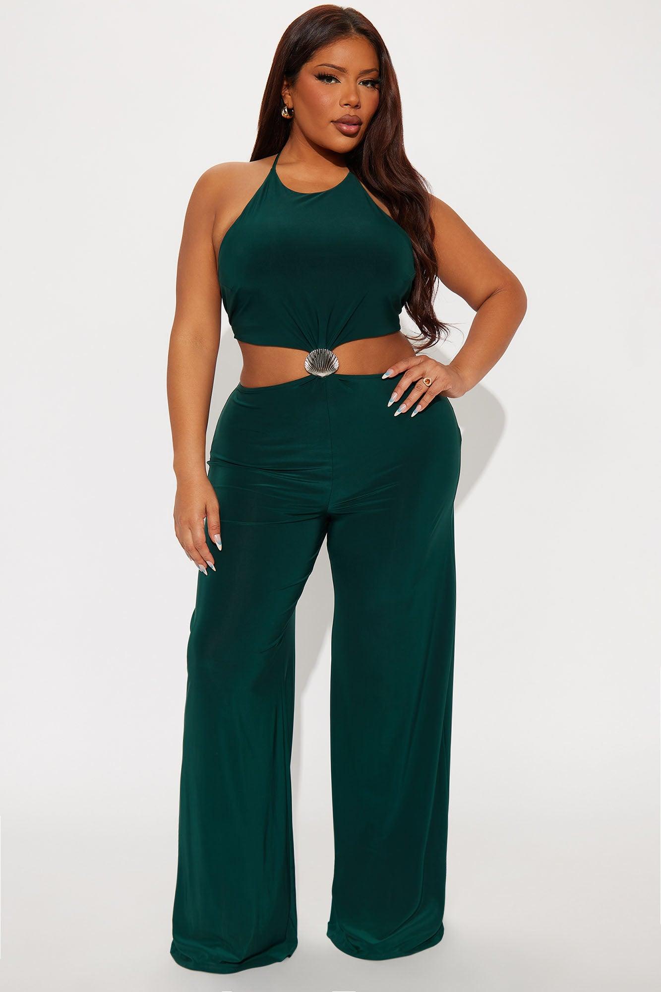 Call It Fate Backless Jumpsuit - Hunter Female Product Image