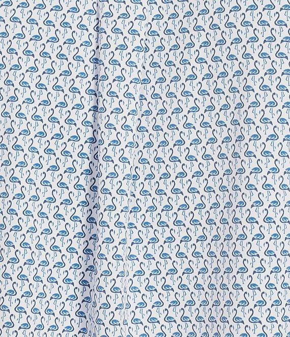 Caribbean Isle Breeze Performance Stretch Mini Flamingo Print Short Sleeve Woven Shirt Product Image