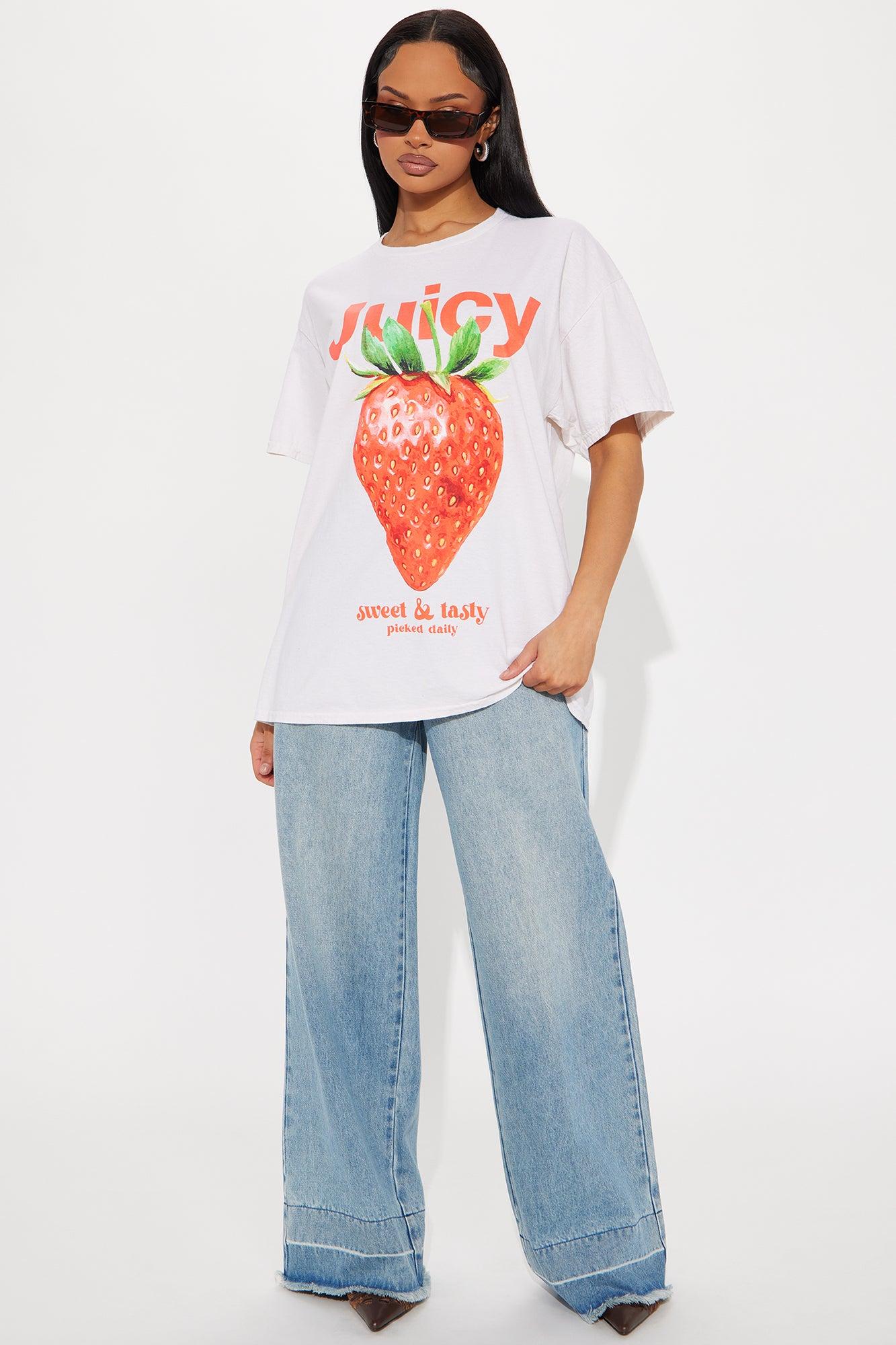 Juicy Summer Oversized Washed Tee - White Product Image