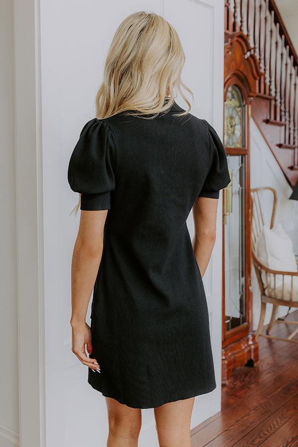Vino On The Patio Knit Mini Dress in Black Product Image