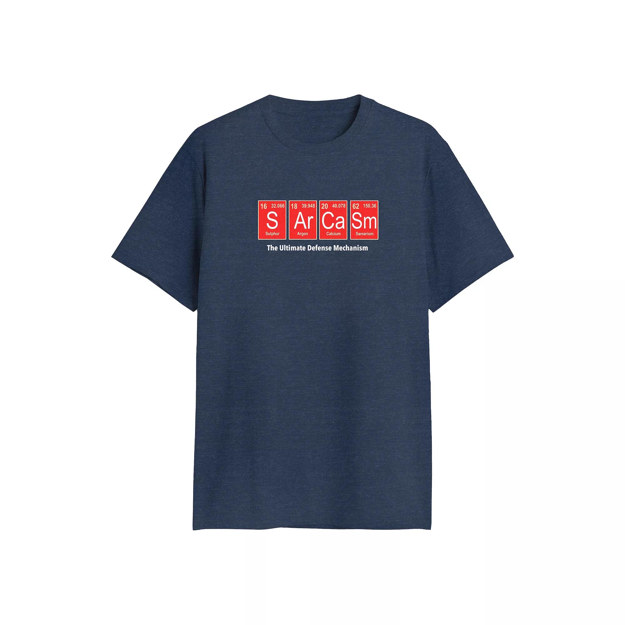 Big & Tall Sarcasm The Ultimate Defense Mechanism Graphic Tee, Men's, Size: Large Tall, Navy Grey Product Image