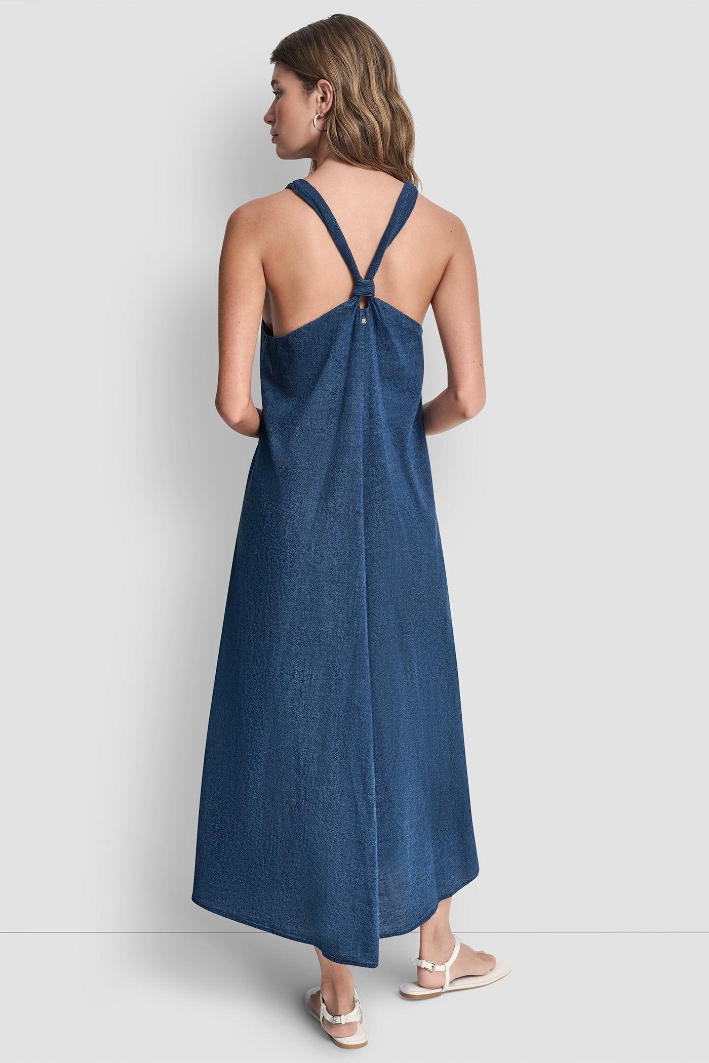 KNOTTED STRAP V-NECK MAXI DRESS Product Image