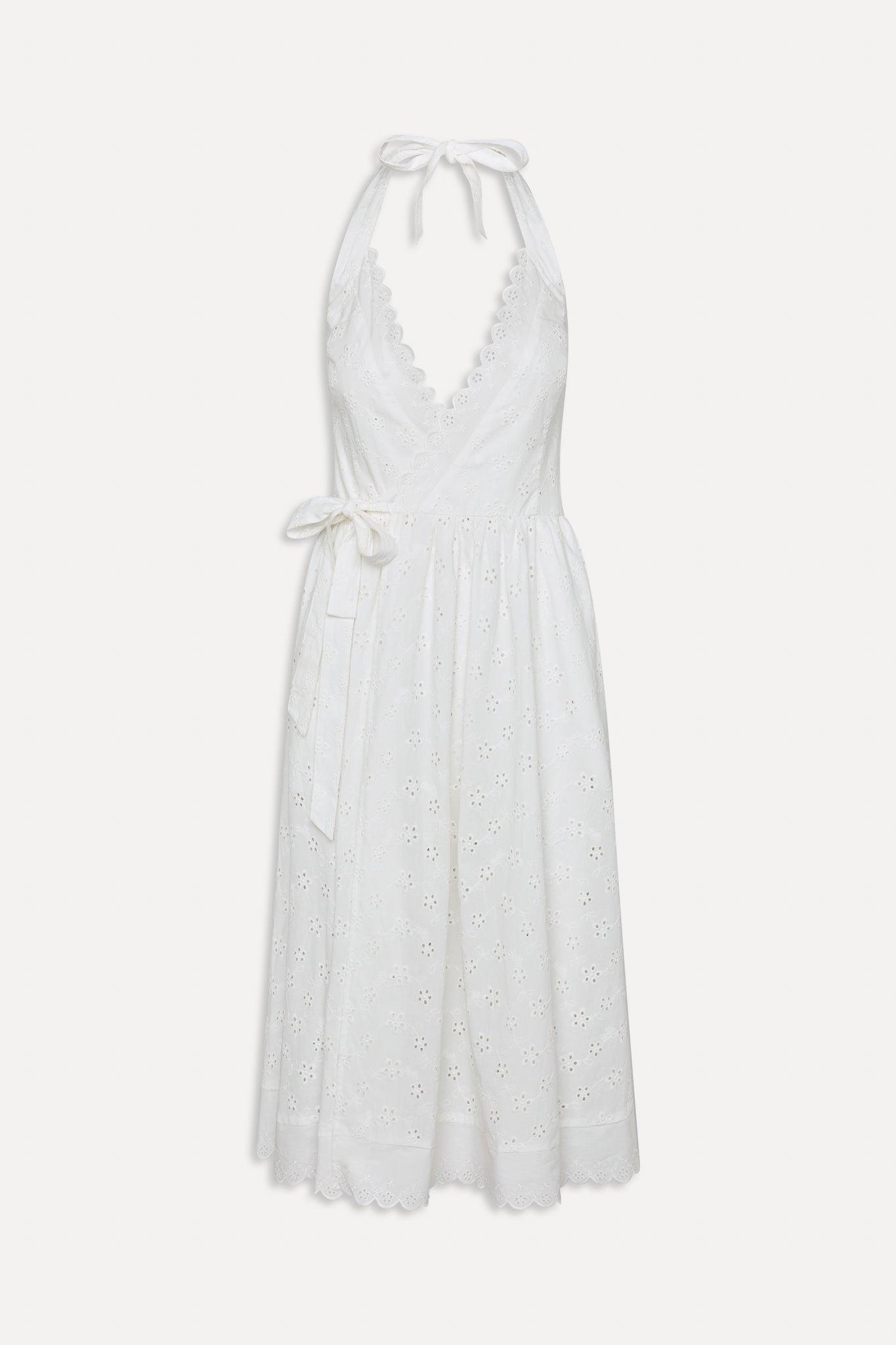 x BELLA HADID Fort Worth Fairy Midi Dress - Salt Air Eyelet Product Image