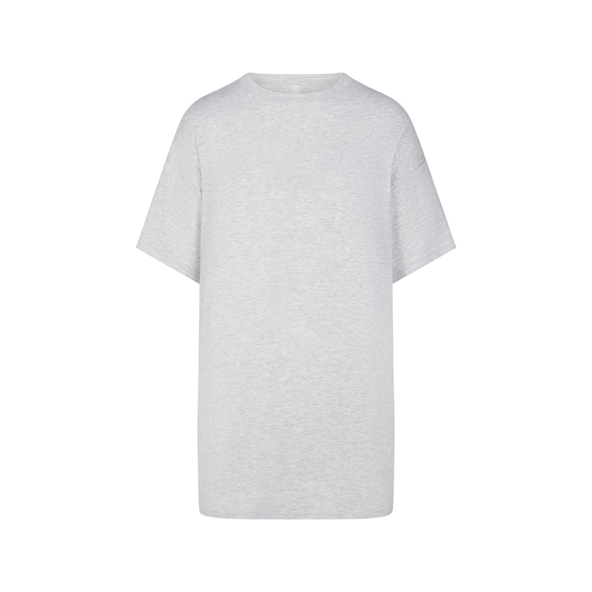 SKIMS SLEEP T-SHIRT MINI DRESS | LIGHT HEATHER GREY Product Image