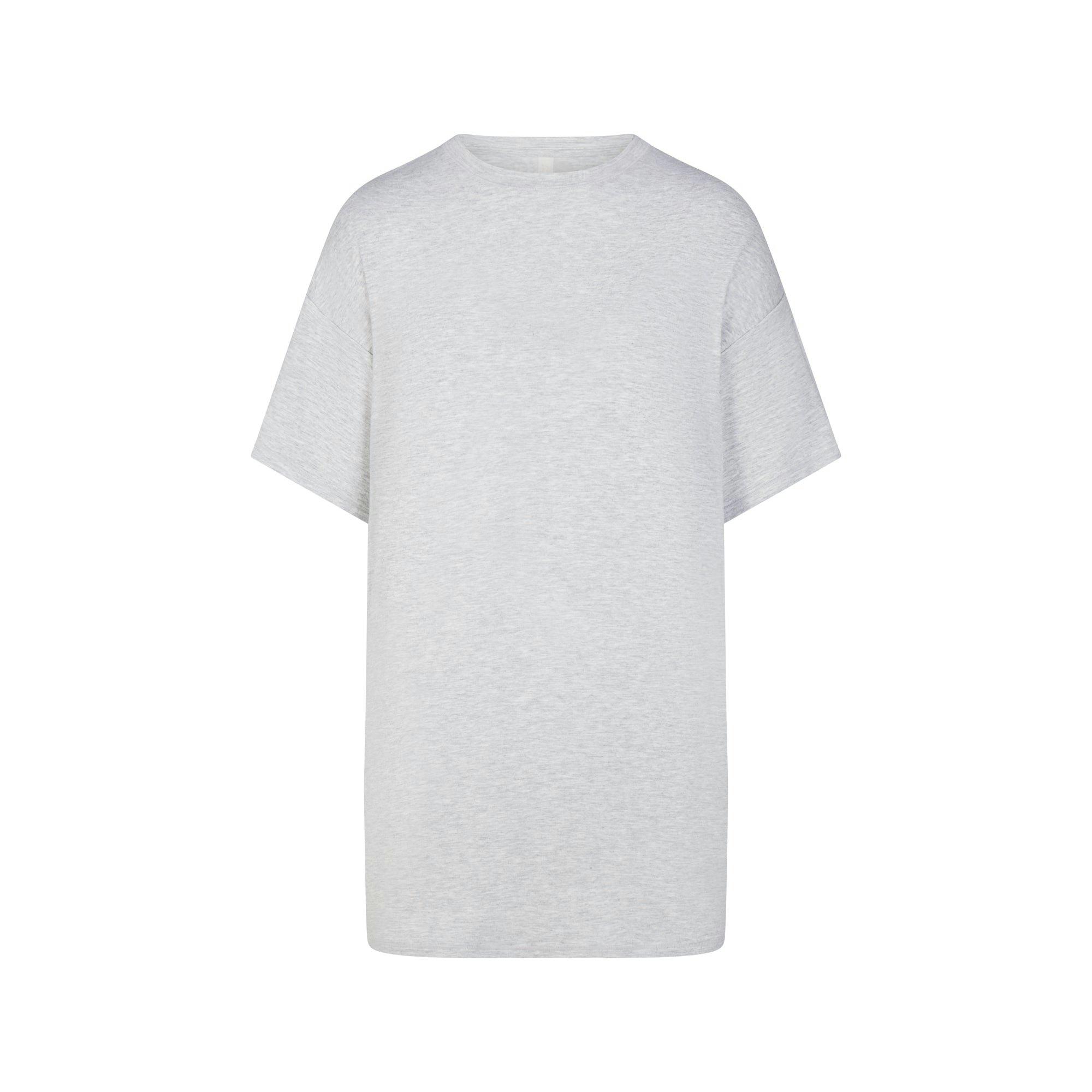 SKIMS SLEEP T-SHIRT MINI DRESS | LIGHT HEATHER GREY Product Image