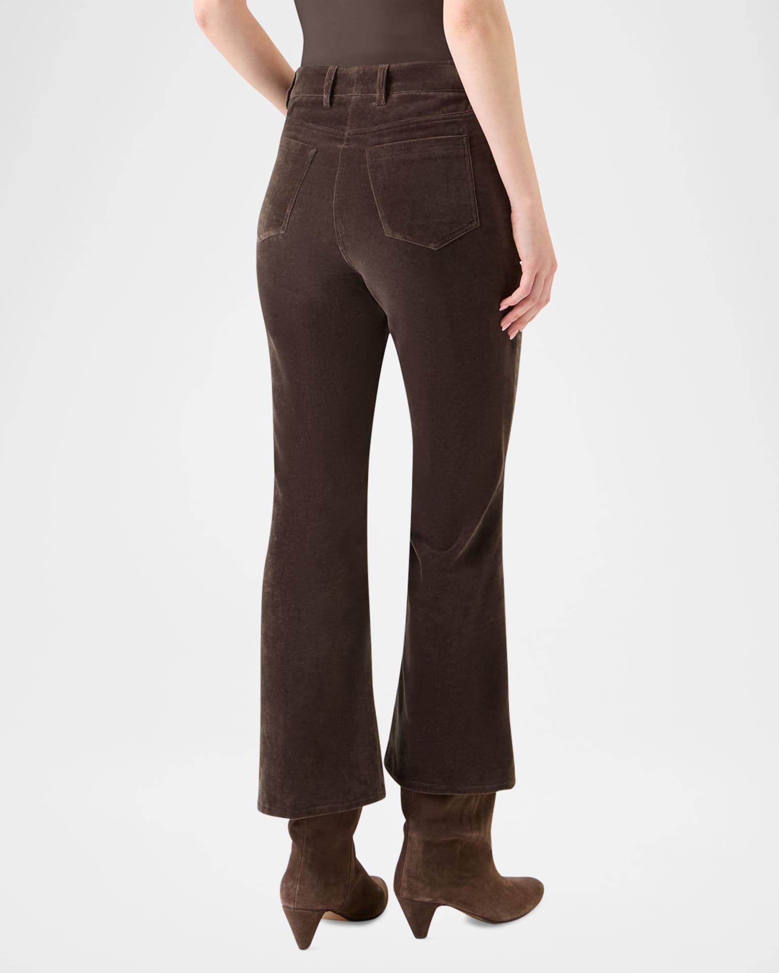 Cali Cropped Stretch Velvet Bootcut Pants Product Image