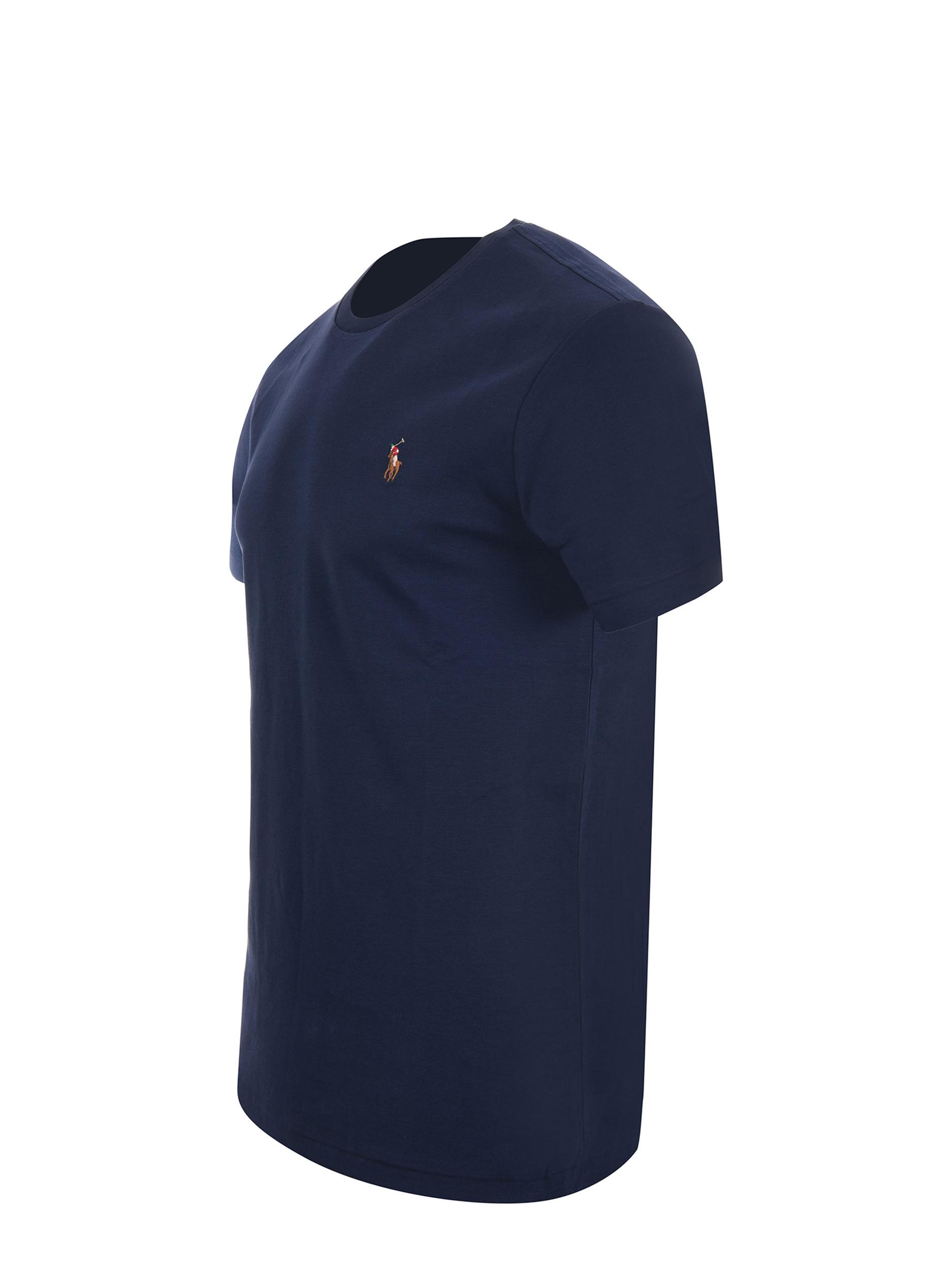 POLO RALPH LAUREN Slim-fit Logo-embroidered Cotton-jersey T-shirt In Navy Product Image