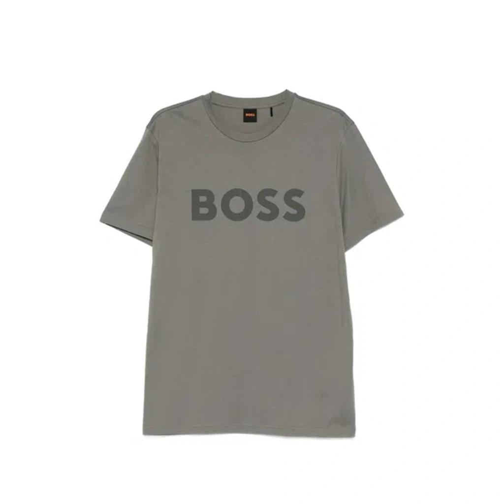 HUGO BOSS Logo T-shirt In Gray Product Image