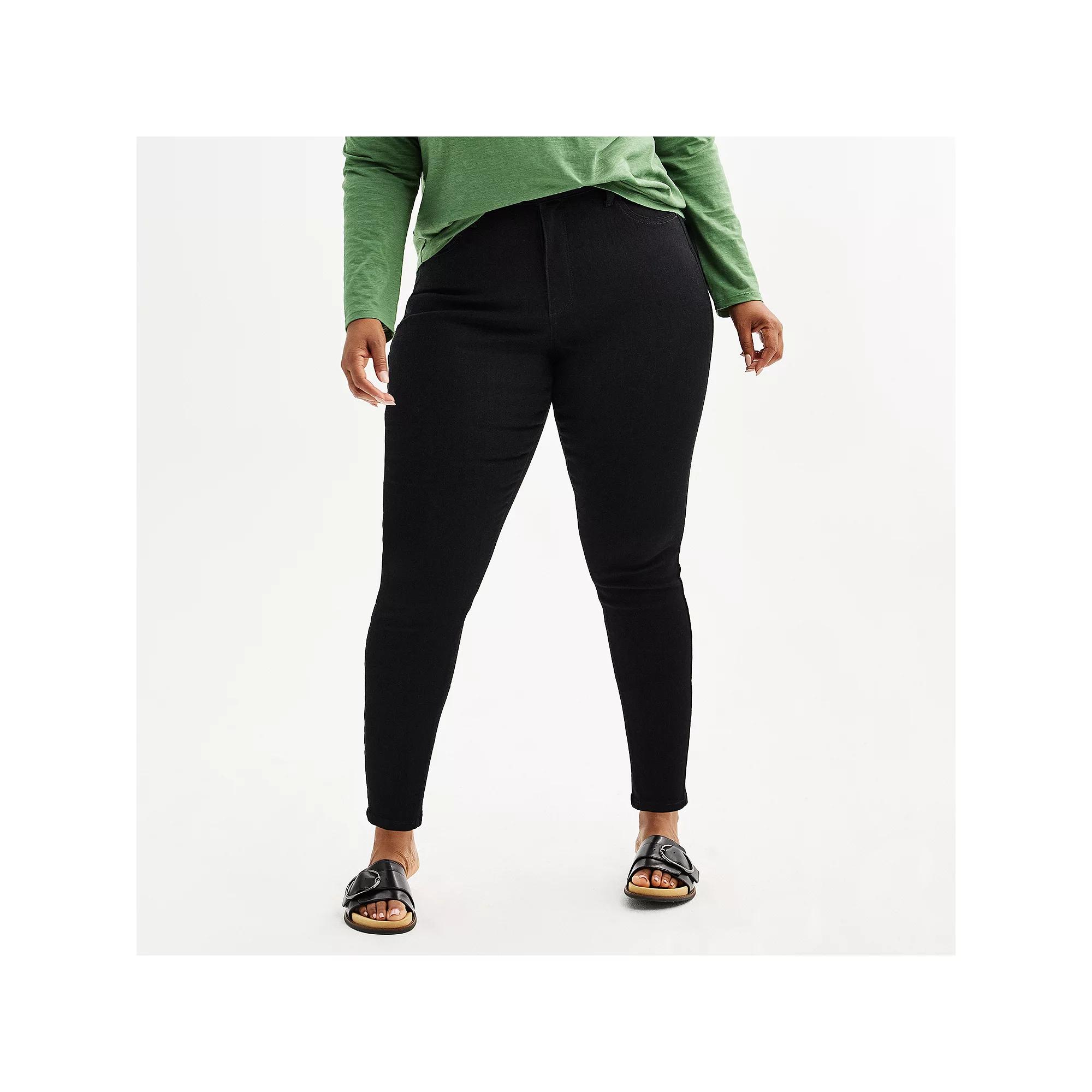 Plus Size Sonoma Goods For Life® High Rise Skinny Jeans, Women's, Size: 18 W, Black Product Image