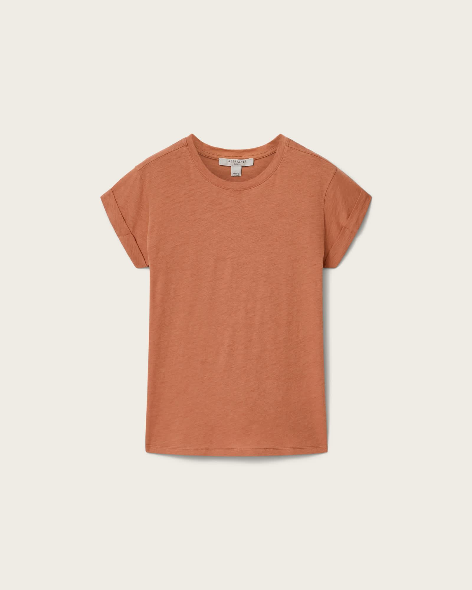 Anna Crew Neck Short Sleeve T-Shirt PECAN BROWN | ALLSAINTS US Product Image