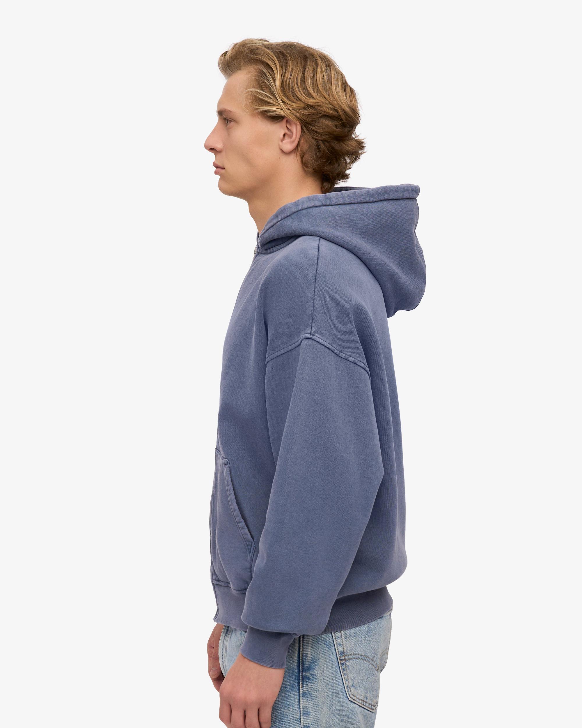 Organic Oversized Zip Hood - Neptune Blue Product Image