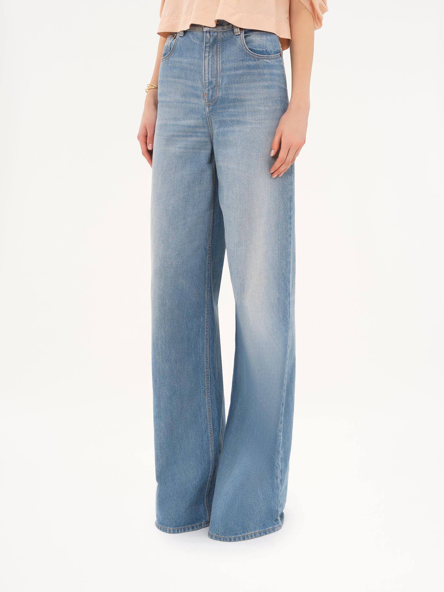 High-rise wide-leg jeans in denim Product Image