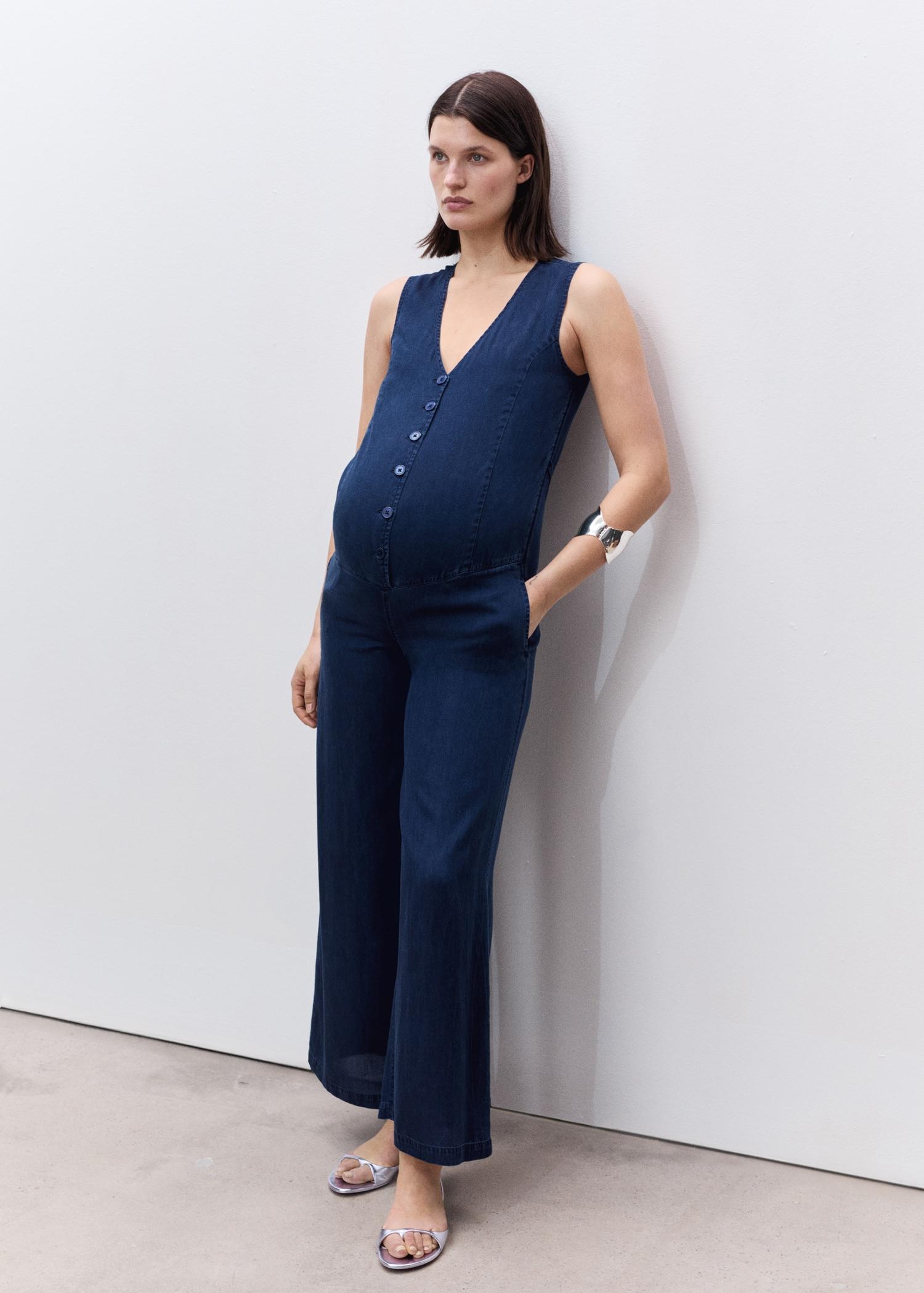 Lyocell maternity jumpsuit - Women | MANGO USA Product Image