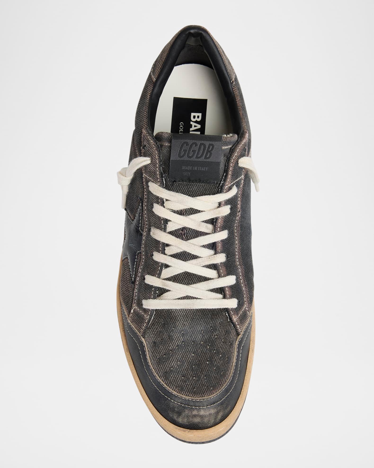 Men's Ball Star Denim and Leather Low-Top Sneakers Product Image