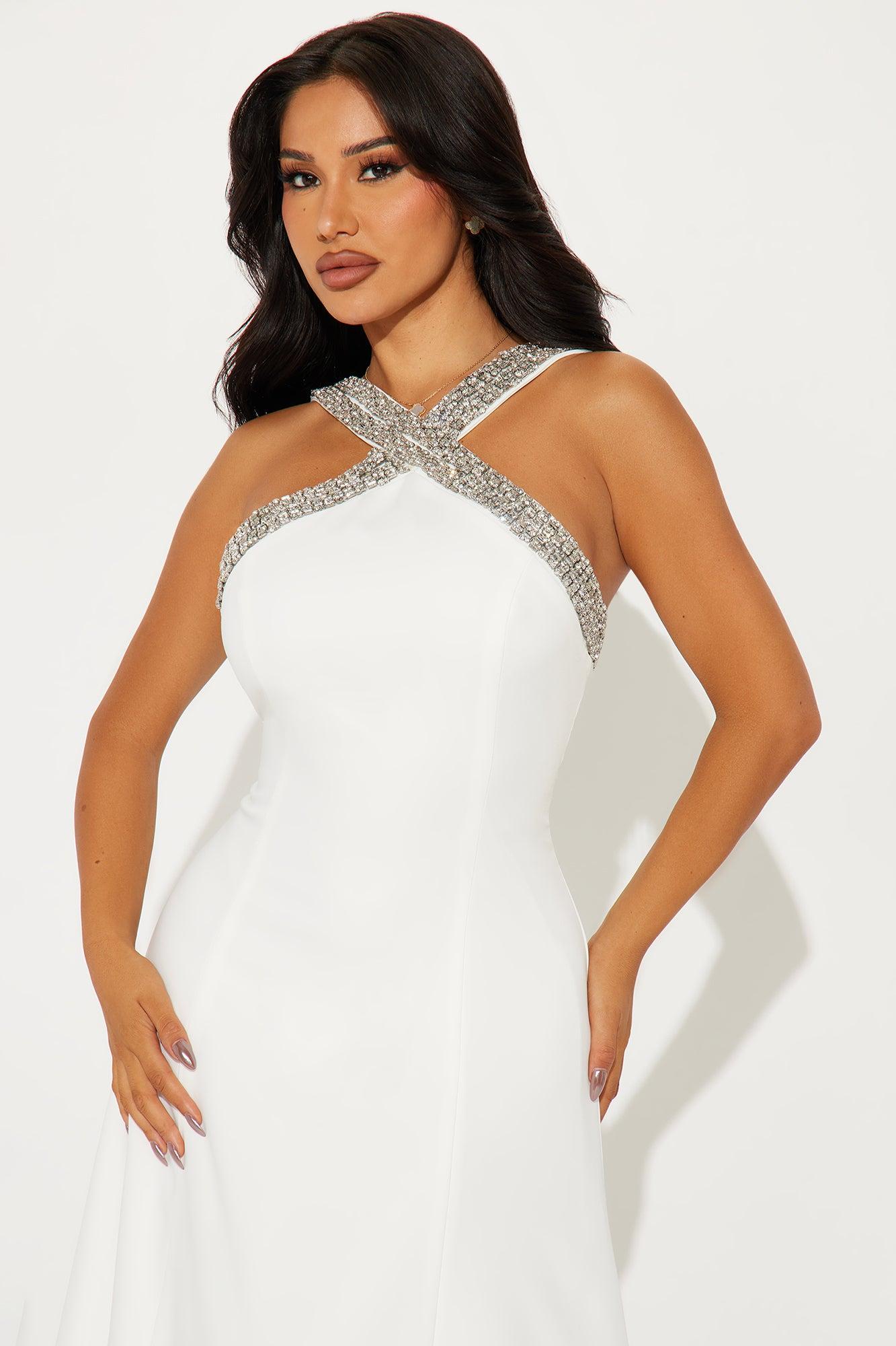 Grace Embellished Maxi Dress - White Product Image