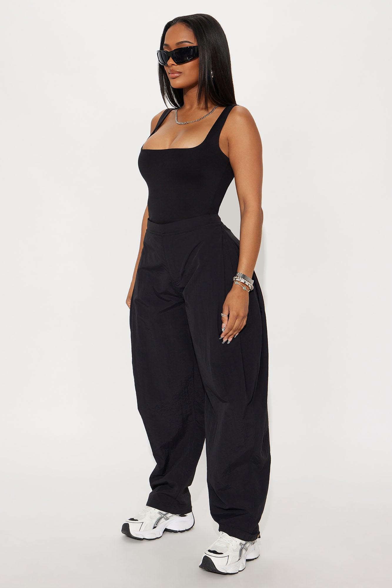 Contour Double Lined Square Neck Tank Top - Black Female Product Image