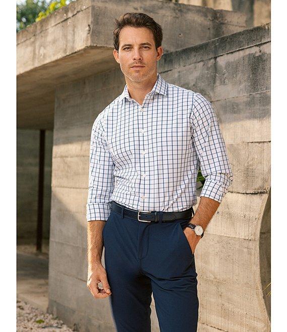 Mizzen+Main Leeward Performance Stretch Windowpane Long Sleeve Woven Shirt Product Image