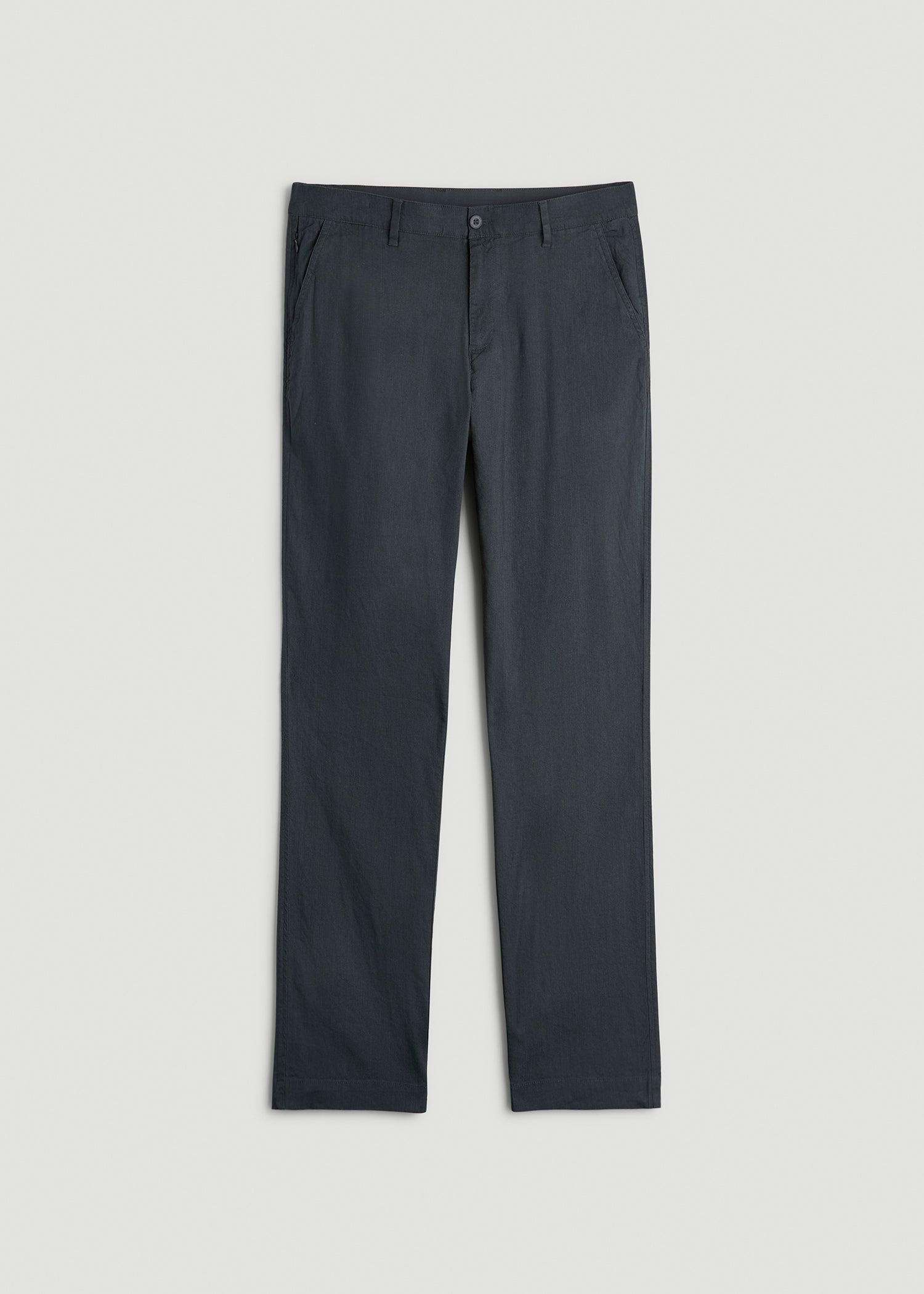 Garment Dyed Linen Casual Pants for Tall Men in Heron Grey Product Image