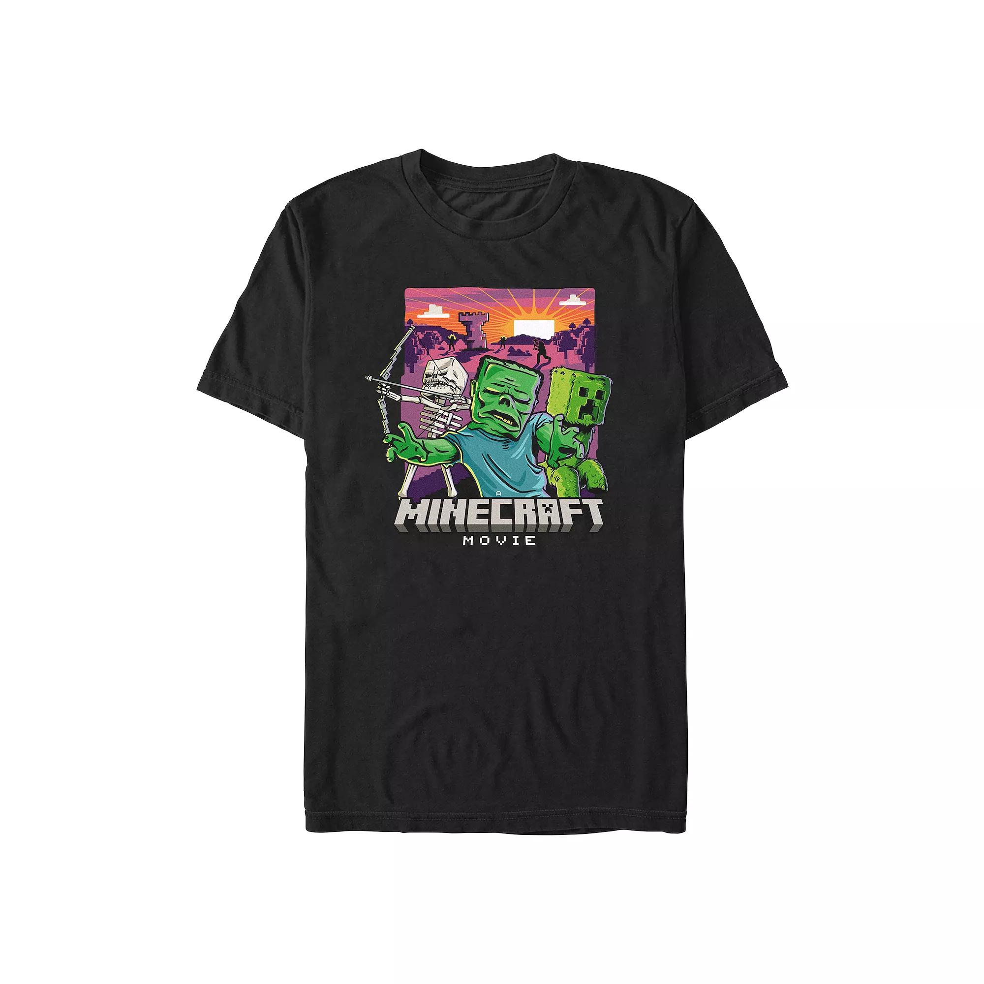 Men's Minecraft Movie Monsters Mob Graphic Tee, Size: XXL, Black Product Image