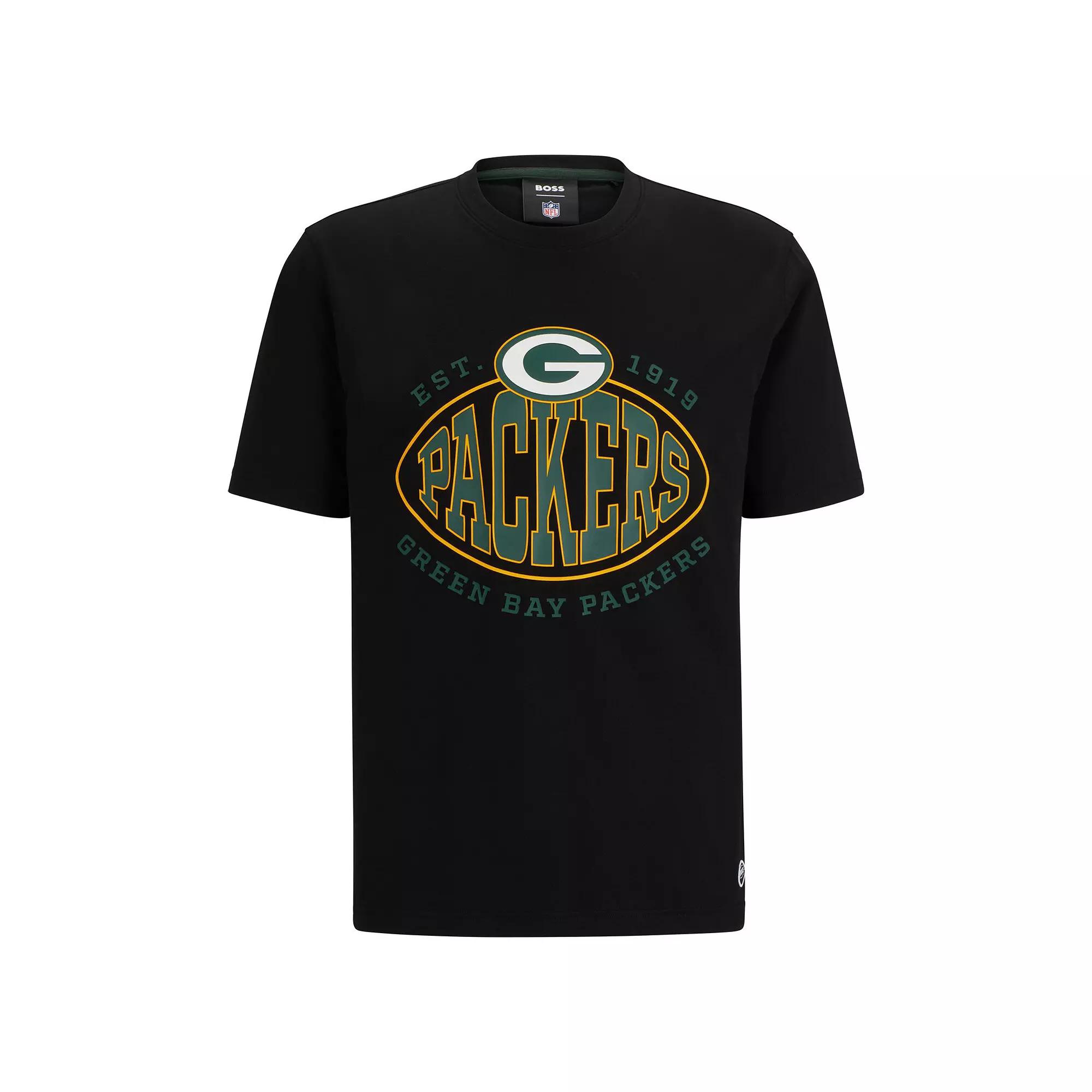 Men's BOSS X NFL Black Green Bay Packers Trap T-Shirt,  Product Image
