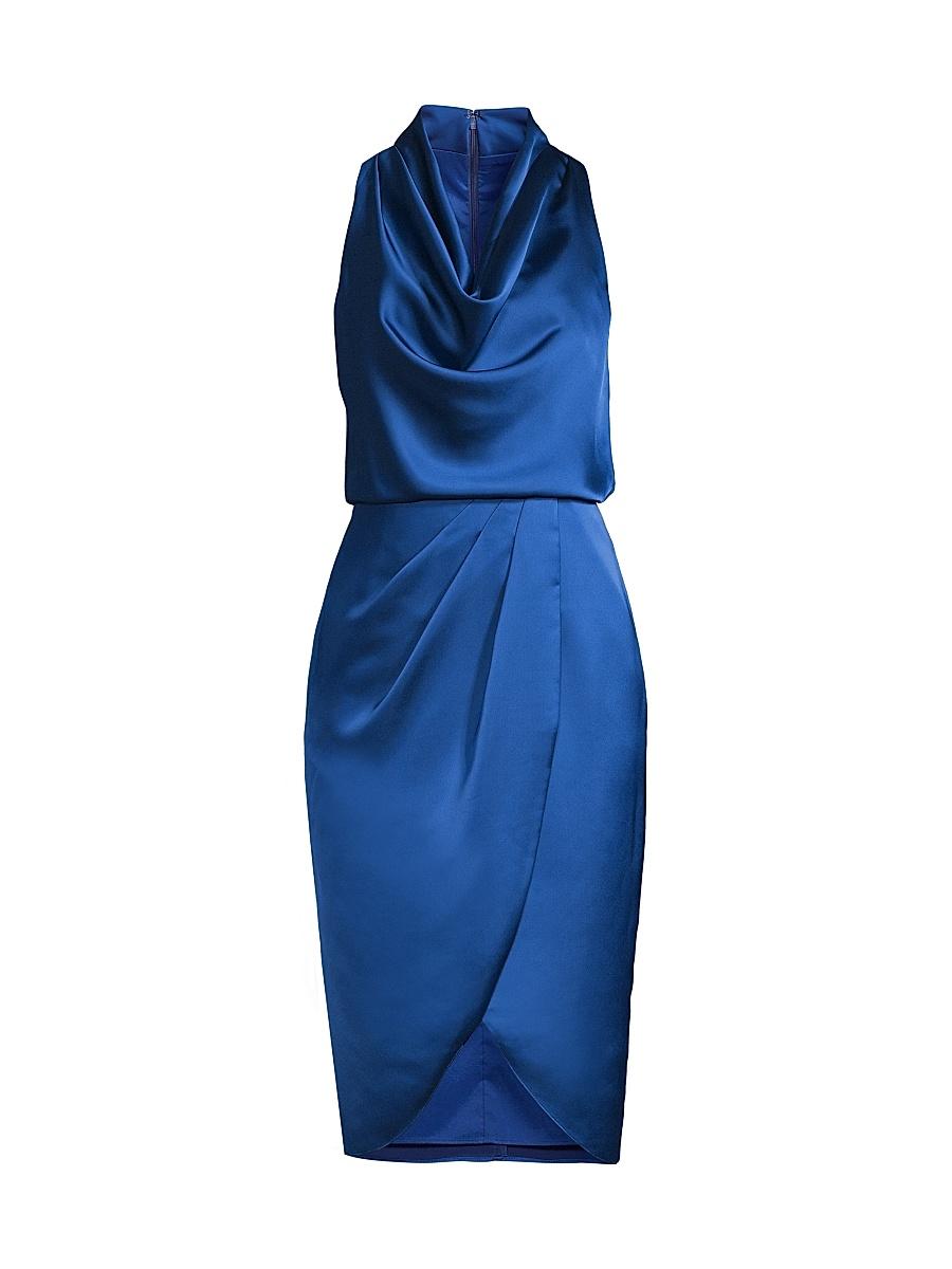Womens Cowl-Neck Cocktail Dress Product Image