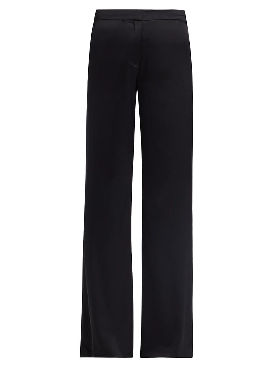 Womens Marvia Stretch-Silk Straight-Leg Pants Product Image