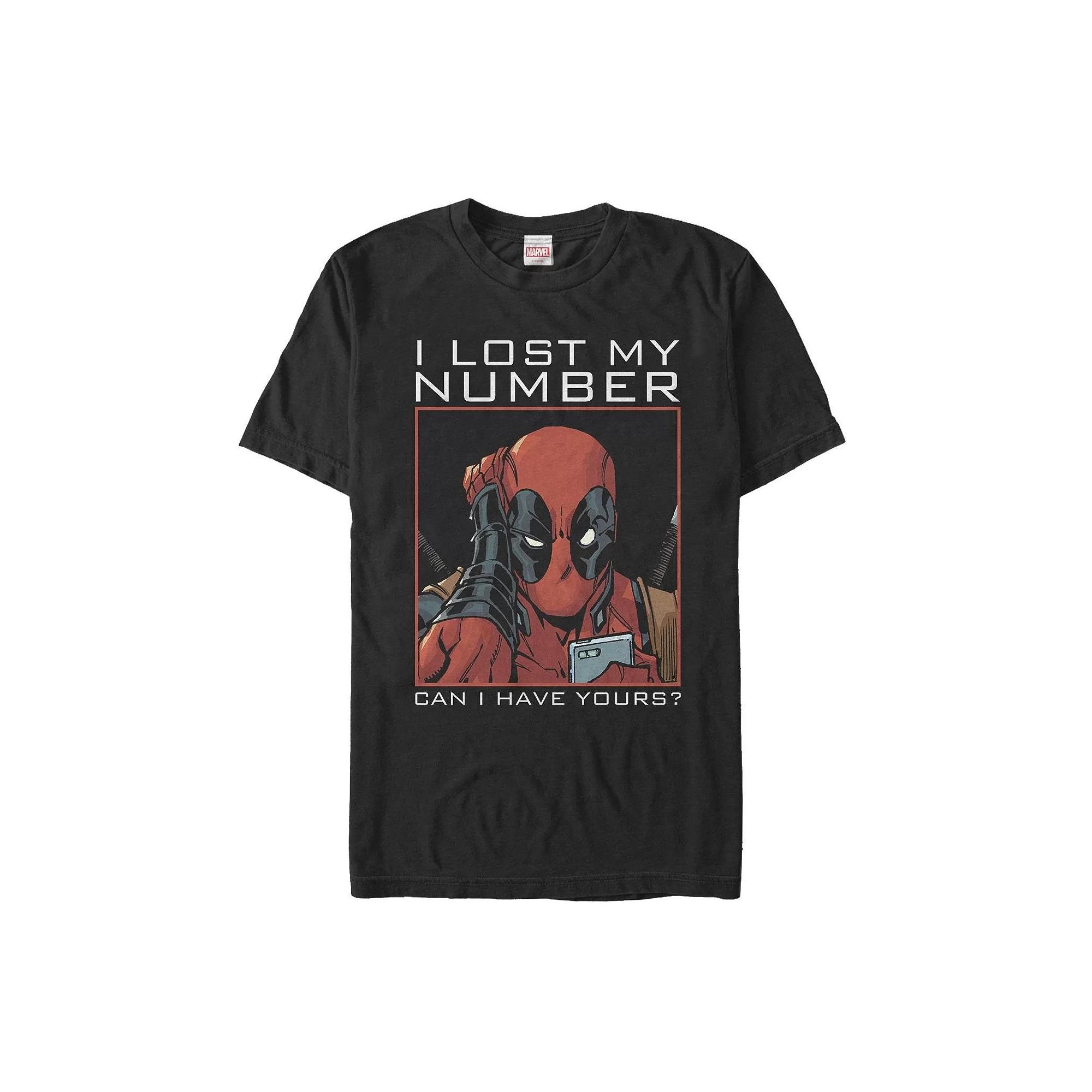 Men's Marvel Comics Deadpool "I Lost My Number" Tee, Size: XL, Black Product Image