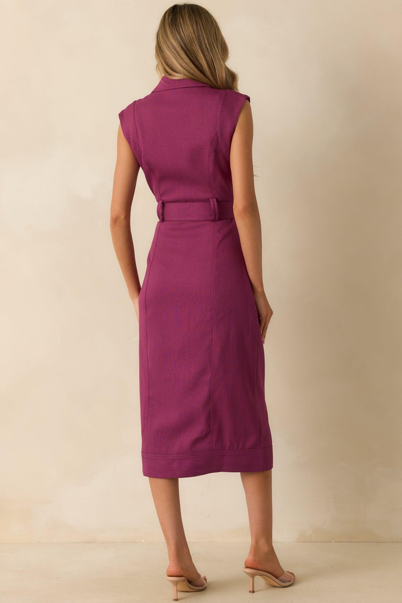 Prosperina Jacqueline Plum Wine Midi Dress L / Plum Product Image