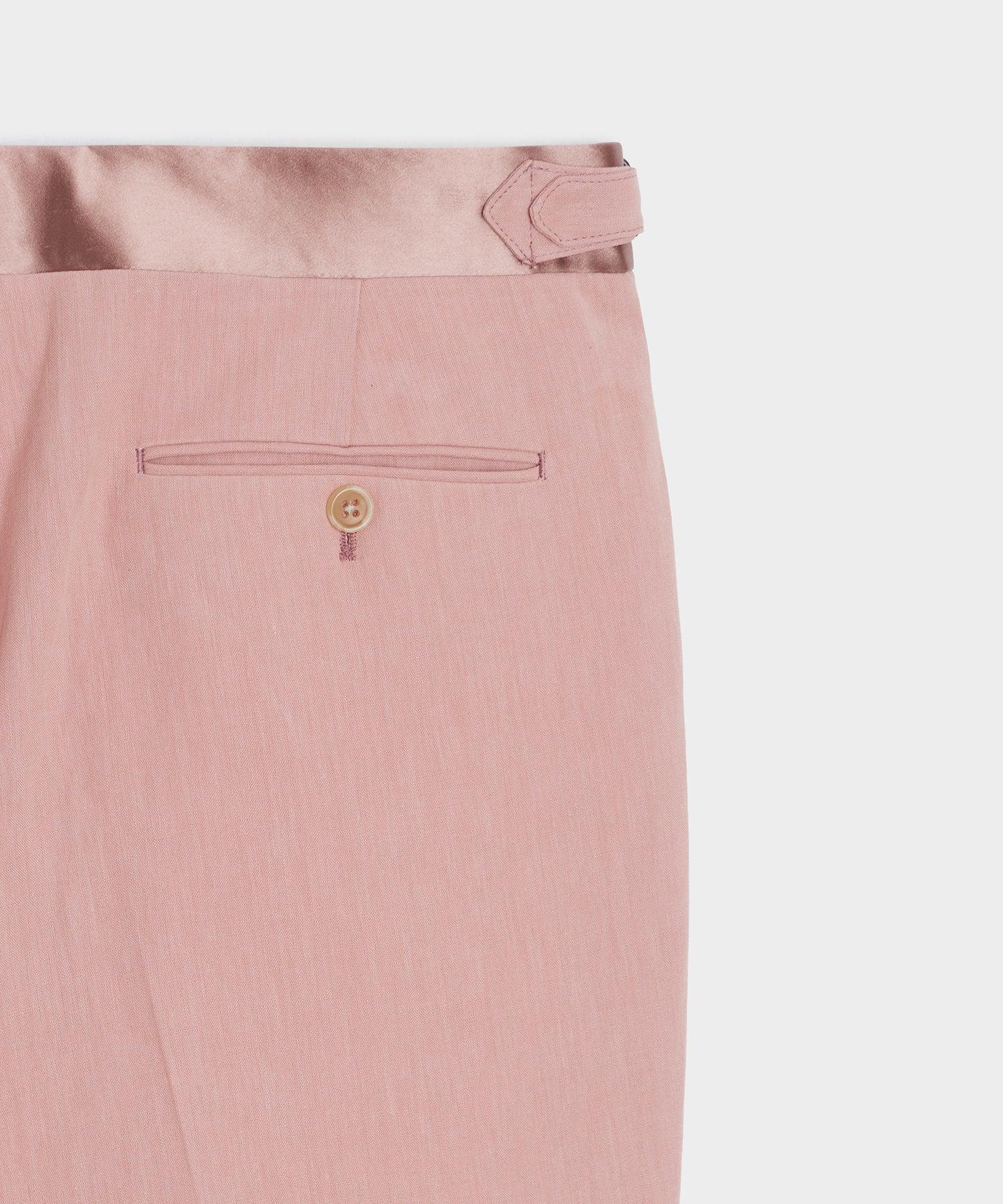 Relaxed Italian Sueded Linen Tuxedo Trouser Product Image