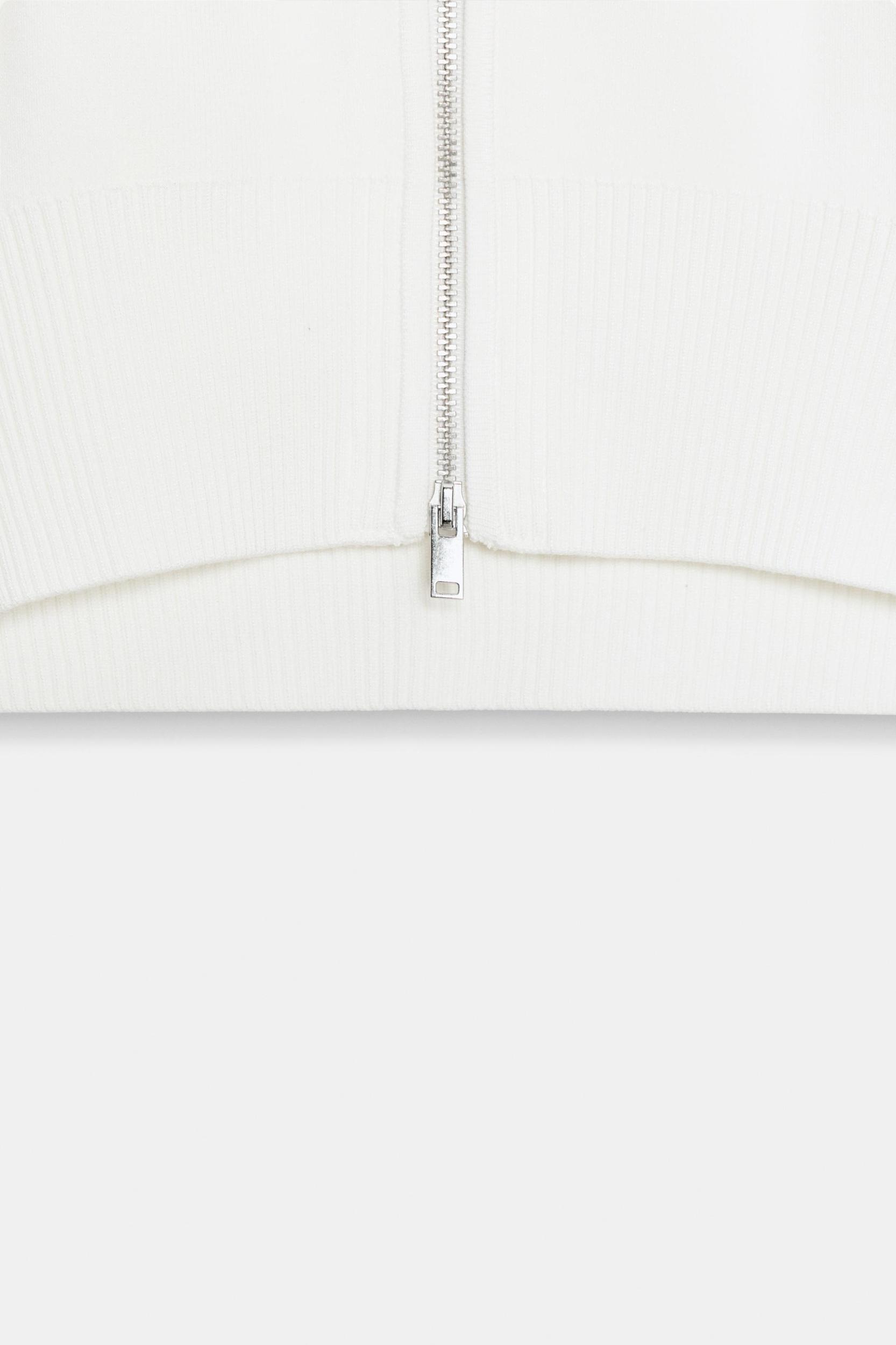 CROPPED KNIT JACKET WITH ZIPPER Product Image