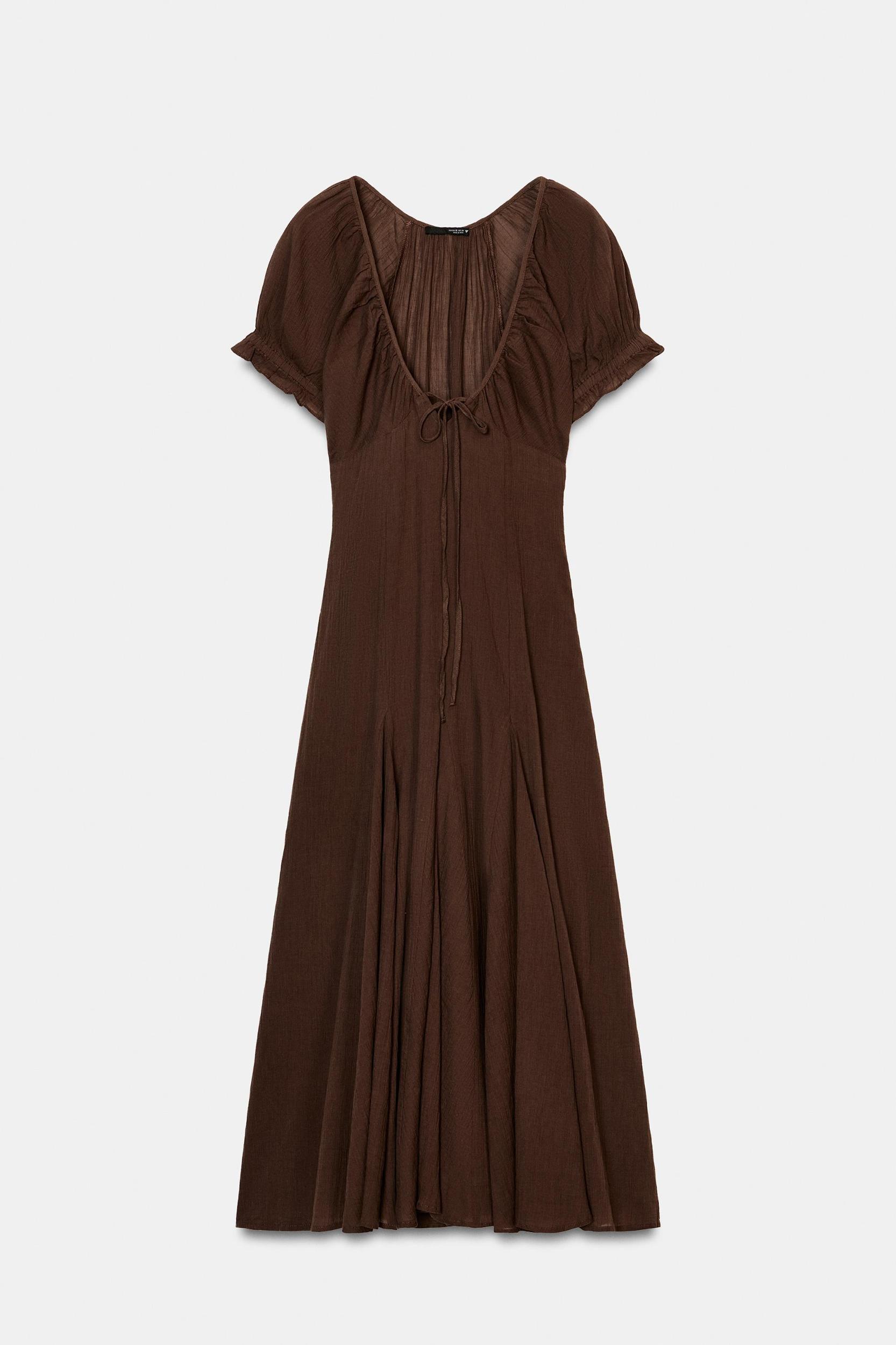 CHIFFON GODET MIDI DRESS Product Image