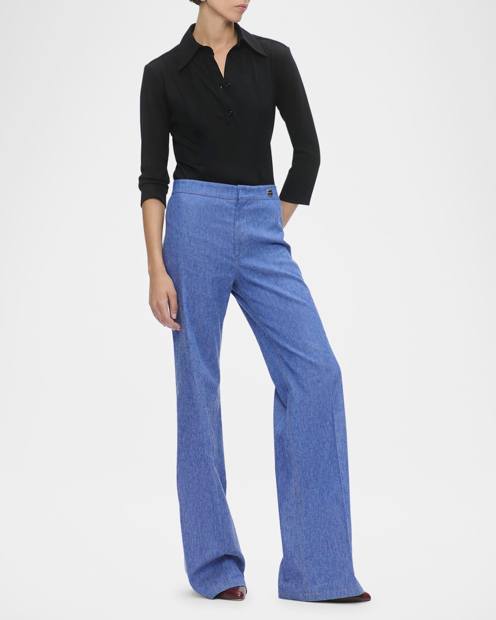 Jane Wide-Leg Stretch Twill Jeans Product Image