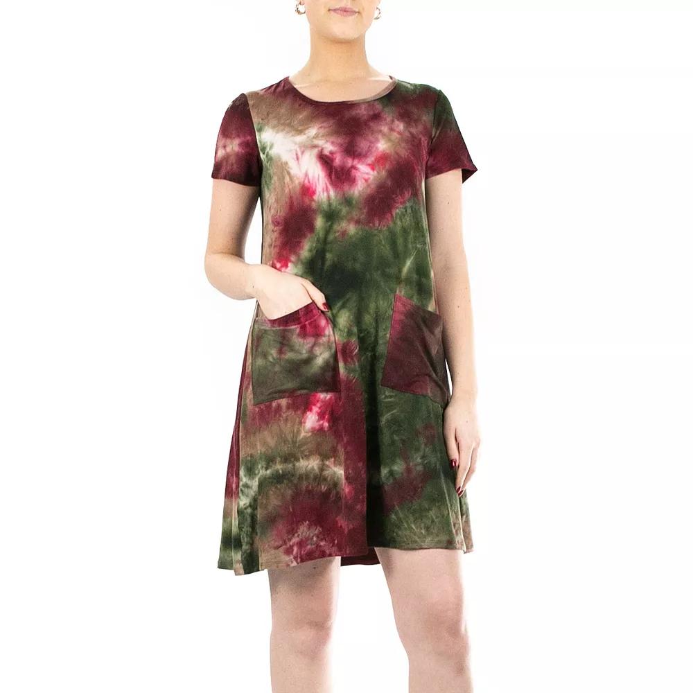 Womens Nina Leonard Print T-Shirt Dress Green Team Product Image