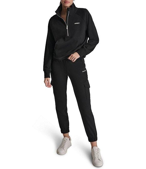 DKNY Sport by Donna Karan Coordinating Logo Half Zip Stand Collar Pullover Product Image