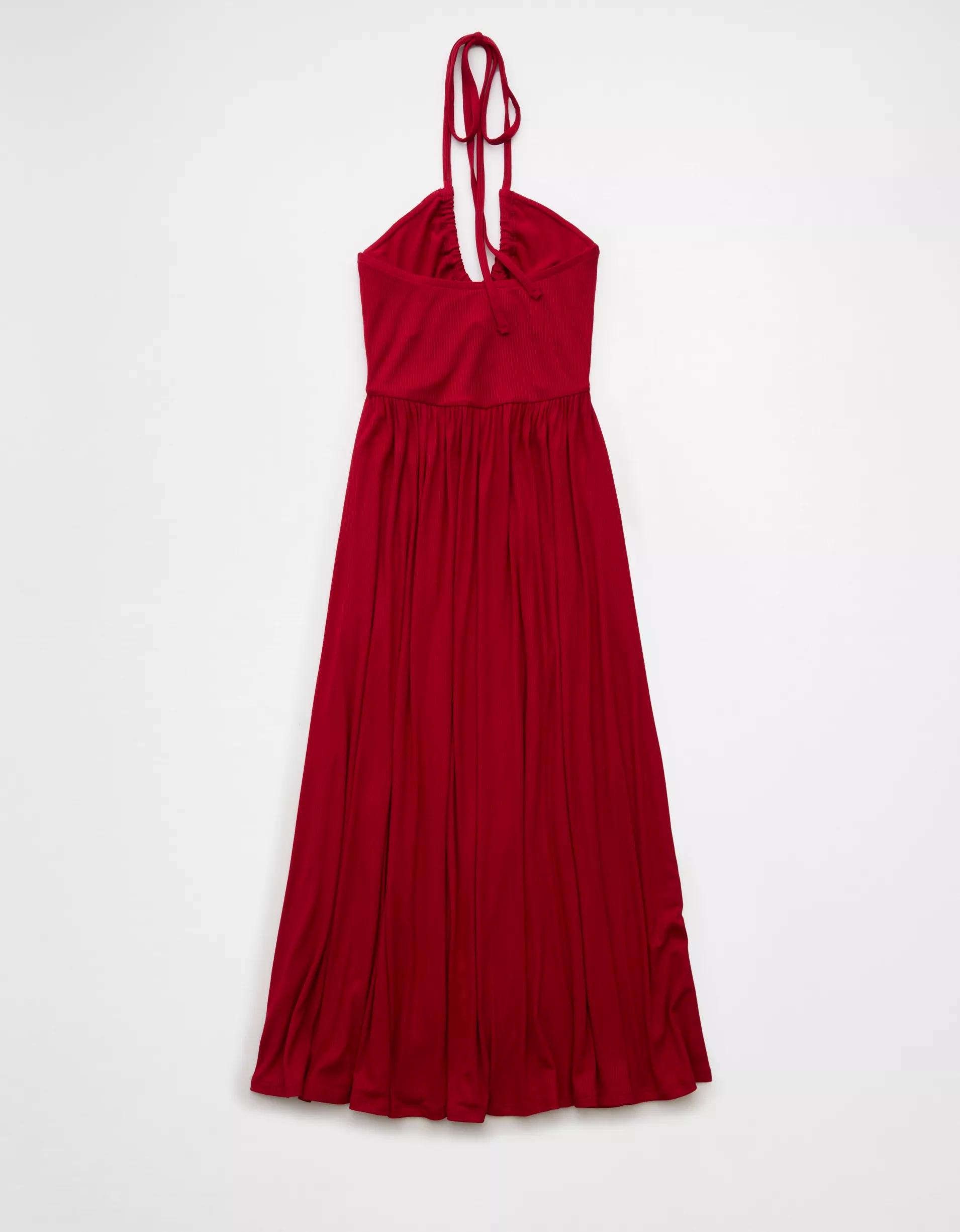 AE Soft & Sexy Keyhole Halter Midi Dress Product Image